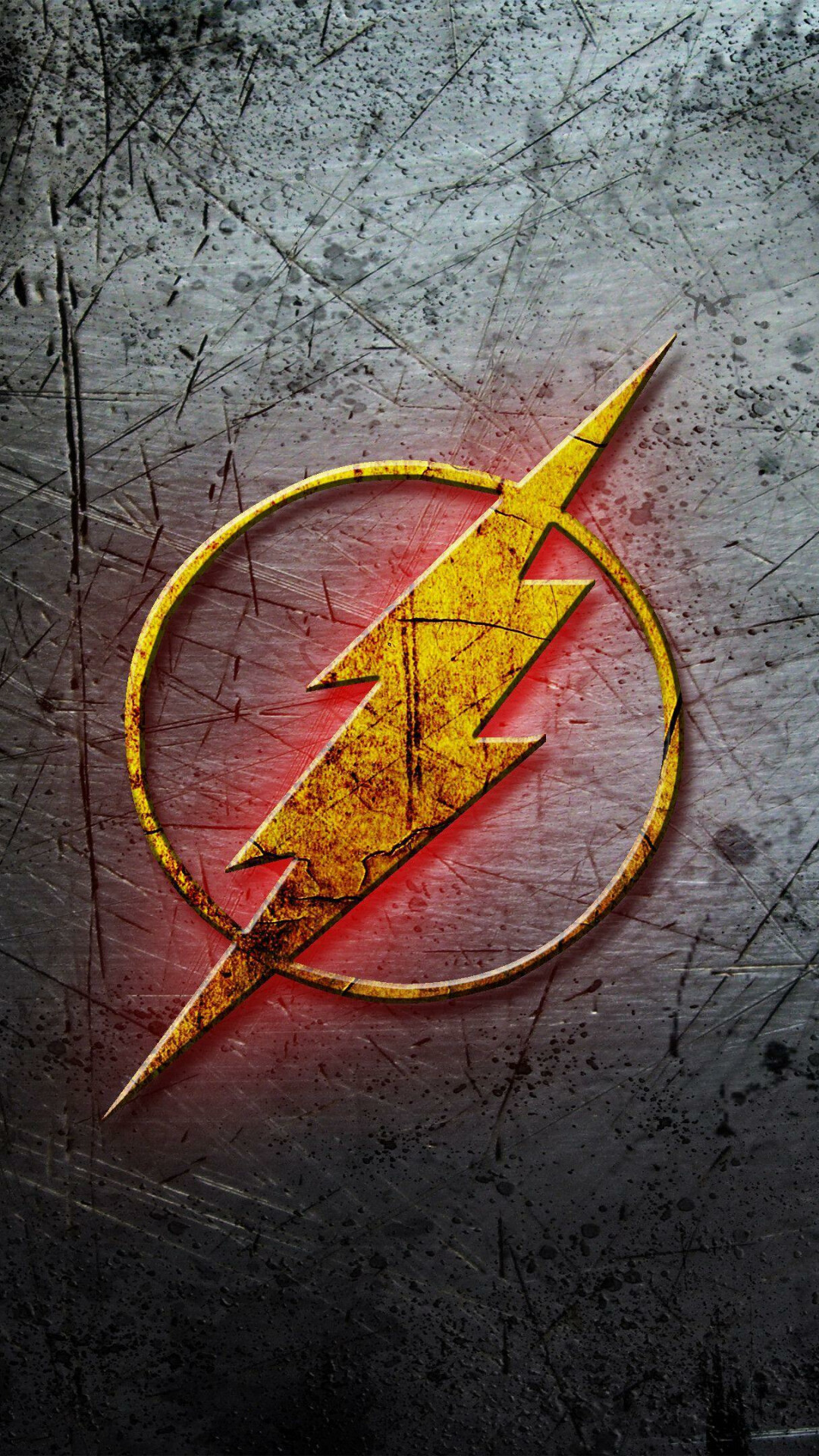 Flash (DC): A superhero fighting against evil using his super-speed, Logo. 1080x1920 Full HD Background.