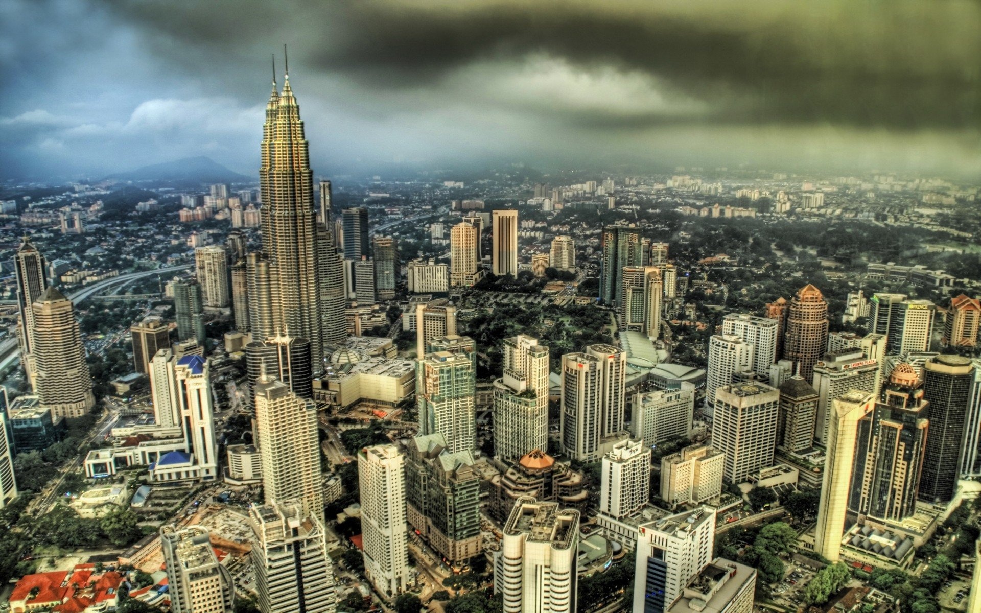 Kuala Lumpur cityscape, HDR photography, Petronas Towers, Malaysia, 1920x1200 HD Desktop