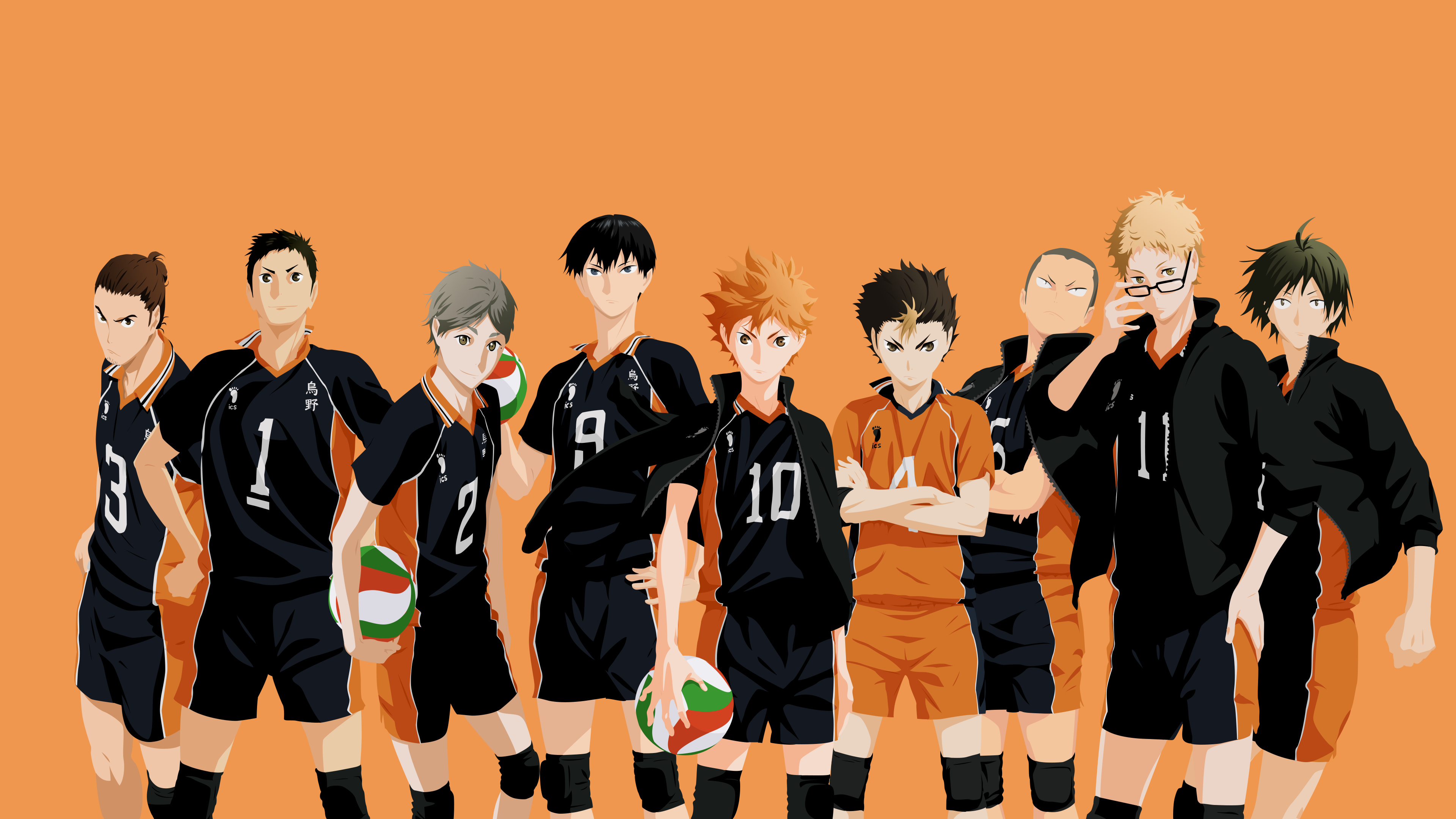 Haikyuu!!: Written and illustrated by Haruichi Furudate, Men volleyball team. 3840x2160 4K Background.