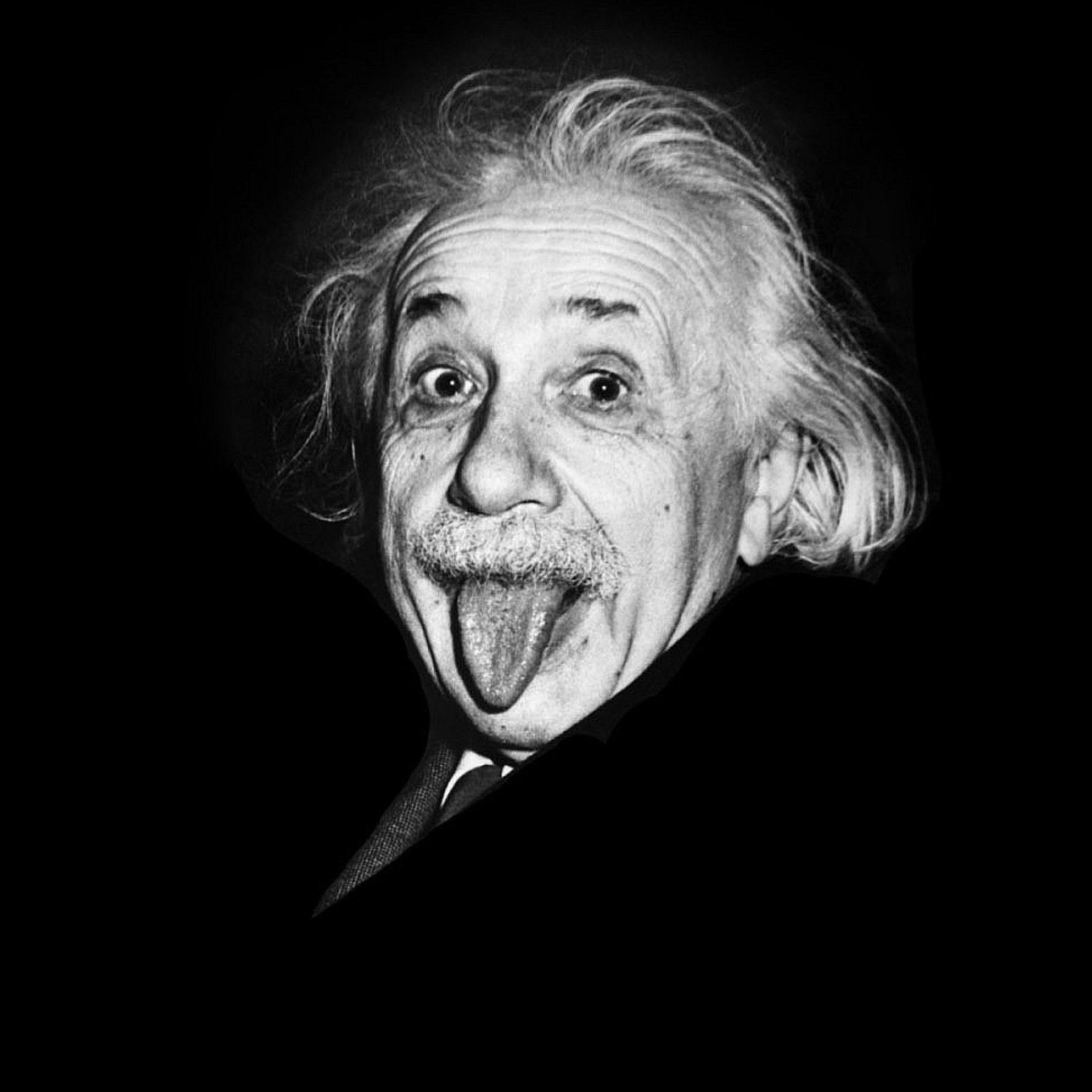 Einstein: Best known for developing the theory of relativity. 2050x2050 HD Background.