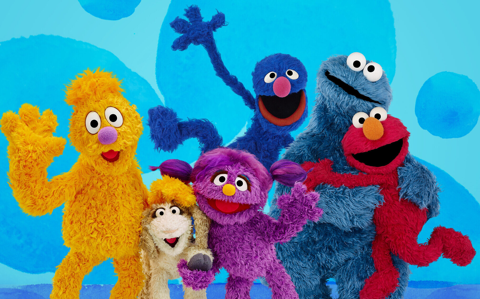 Sesame Street: The Muppets, Elmo, Big Bird, Cookie Monster, Ernie, Bert, TV series for children. 2020x1260 HD Background.