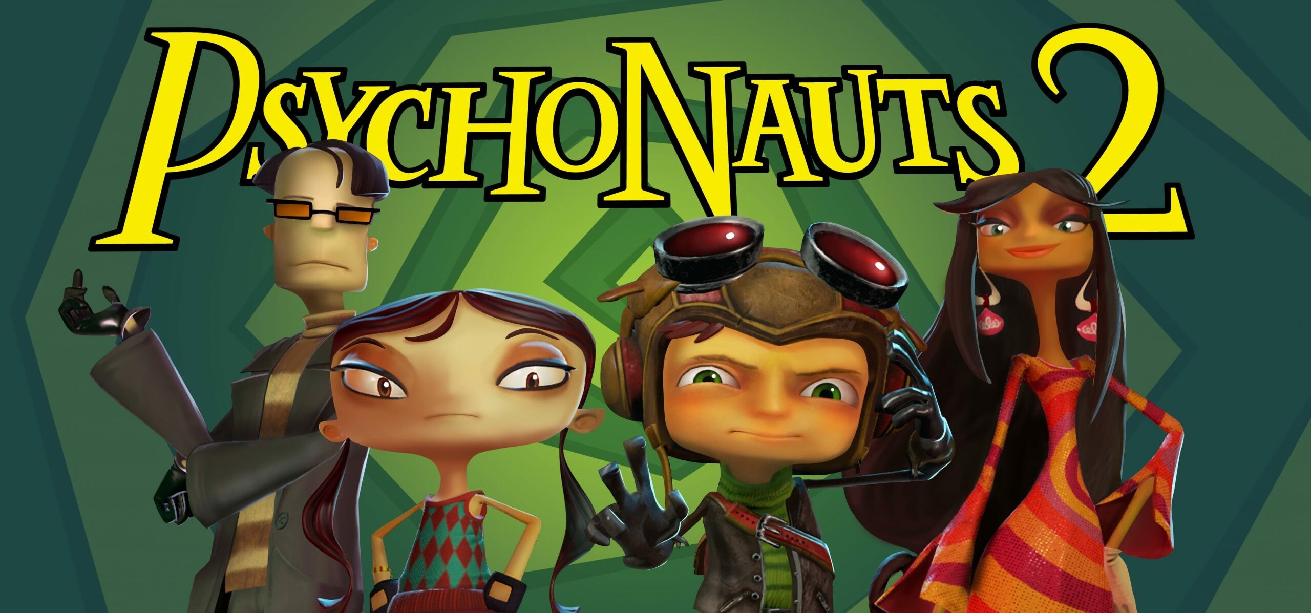 Psychonauts 2: A platform game developed by Double Fine and published by Xbox Game Studios. 2560x1200 Dual Screen Background.