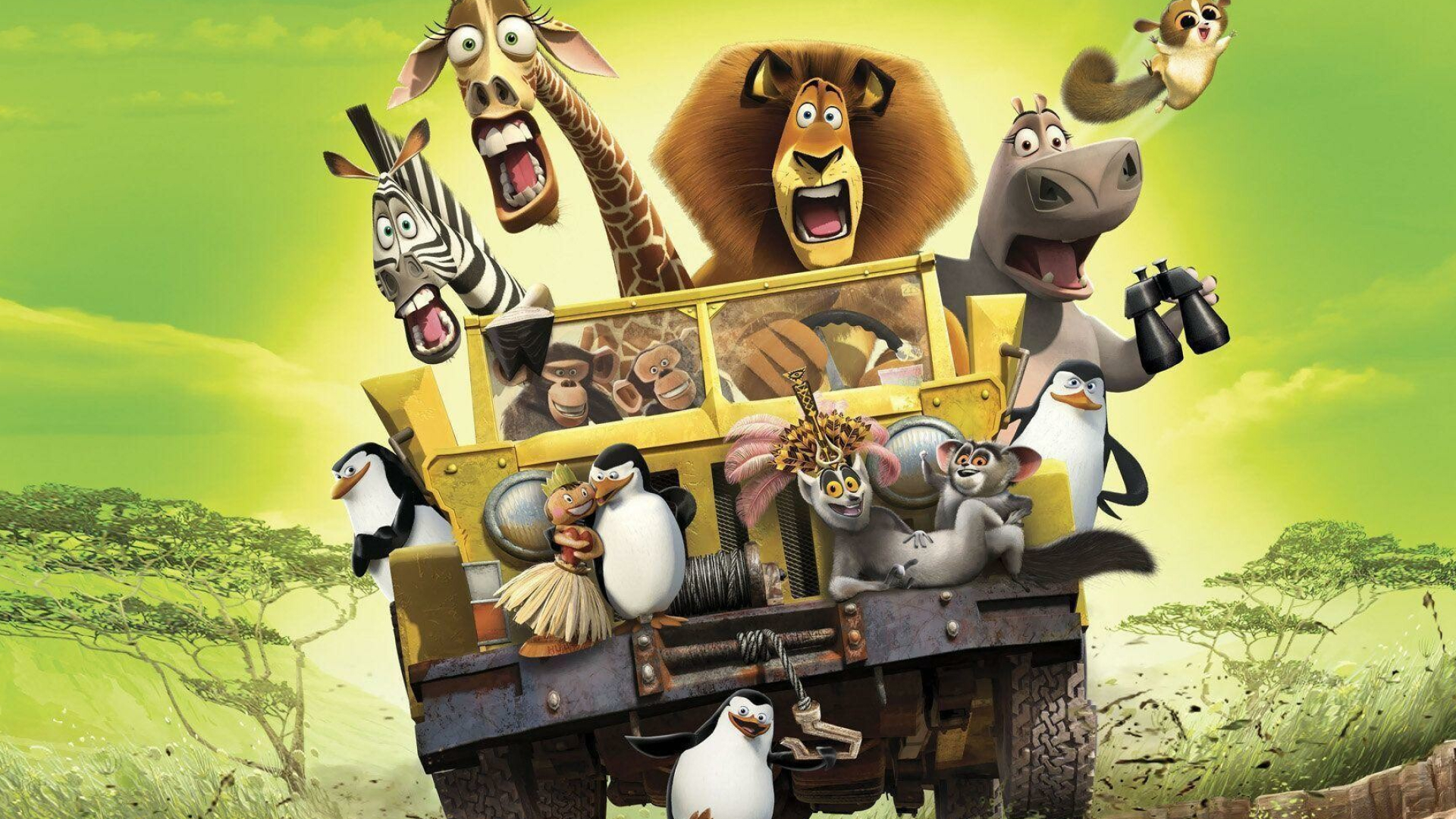 Madagascar (Movie): Dream Works animated comedy, New York City zoo animals. 1920x1080 Full HD Wallpaper.