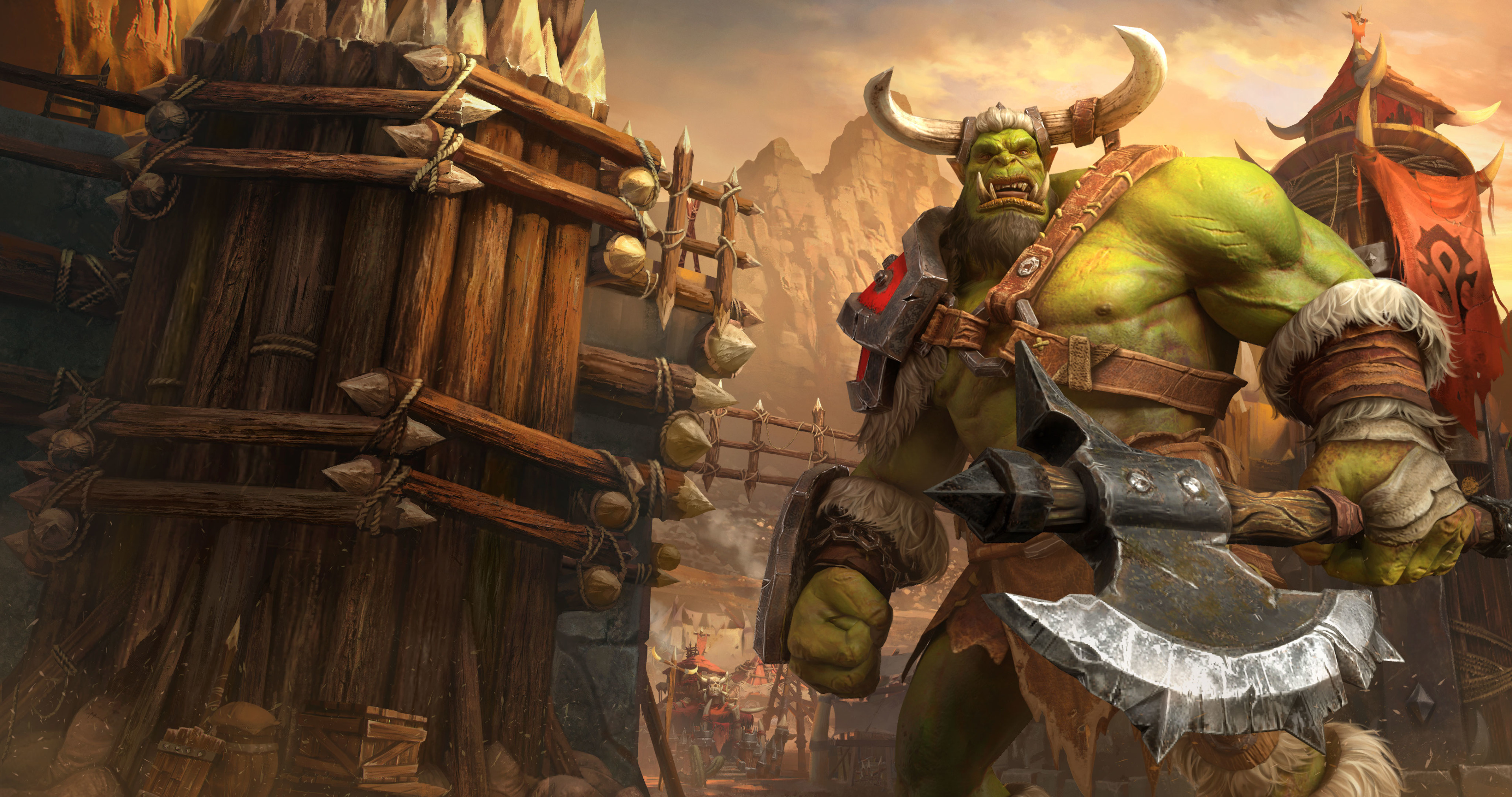 Orc wallpapers, Intricate designs, Detailed artwork, Strong characters, 3840x2030 HD Desktop
