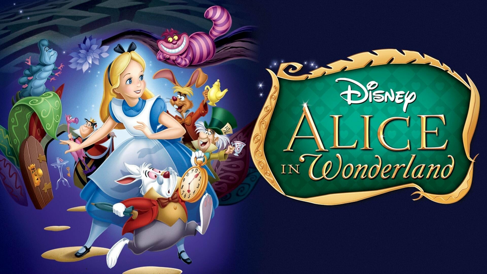 Alice In Wonderland (Cartoon): Lewis Carroll's beloved fantasy tale, Family classic. 1920x1080 Full HD Wallpaper.