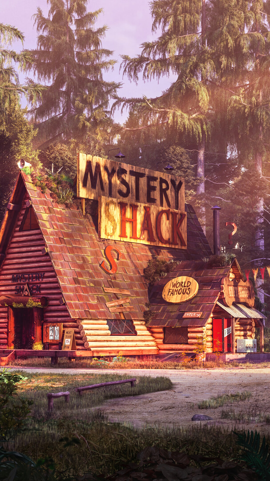 Gravity Falls: The series won a BAFTA Children's Award in 2015, Mystery Shack. 1080x1920 Full HD Background.