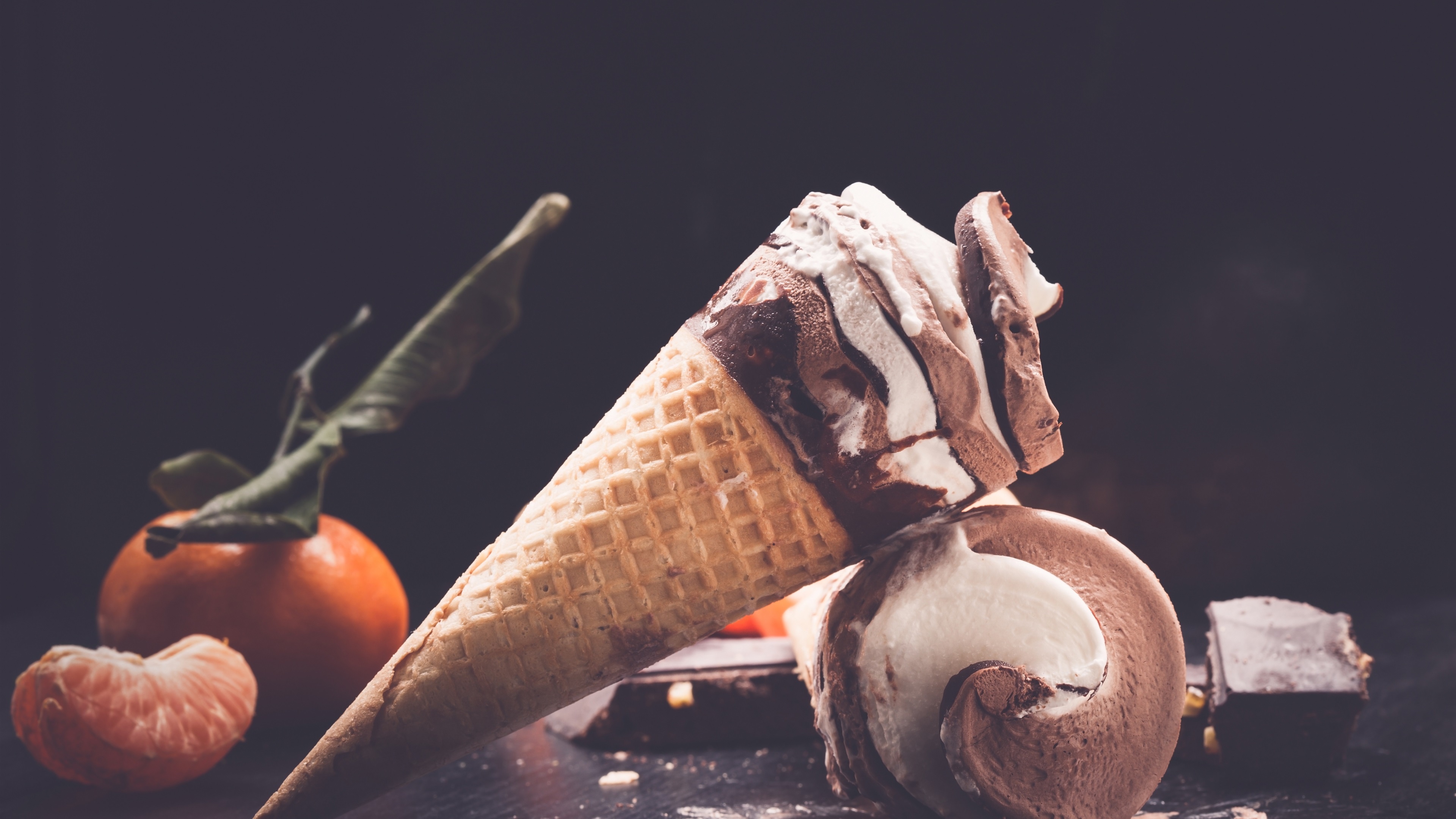 Gelato: A frozen treat that hails from Italy. 3840x2160 4K Background.