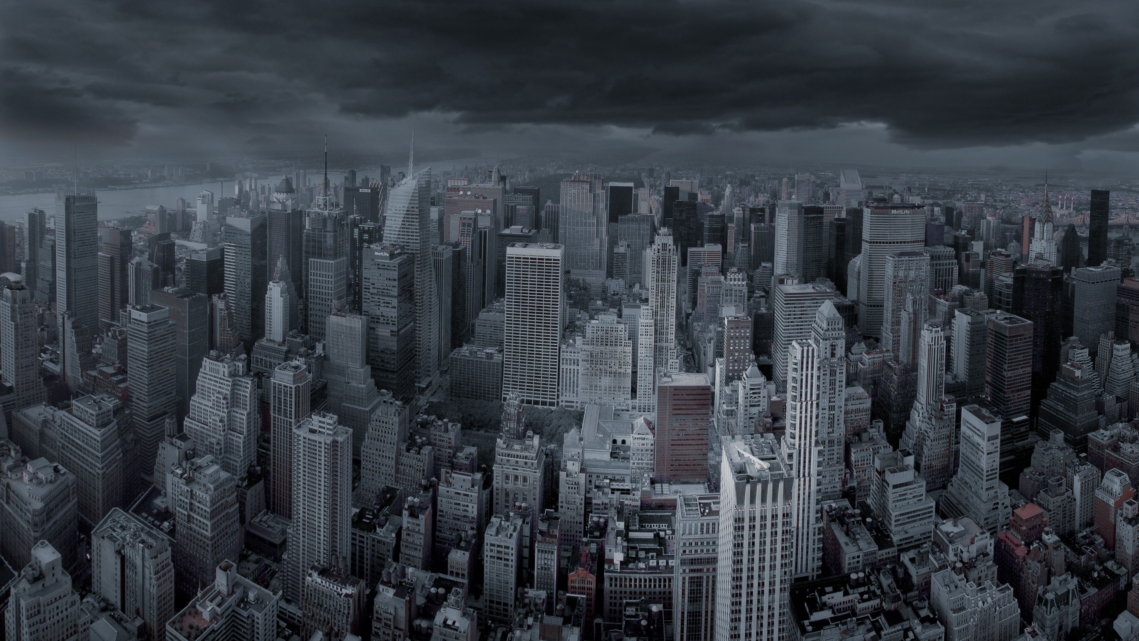 New York City, Urban nightfall, Architectural grandeur, Metropolis silhouettes, Noir skyline, 3840x2160 4K Desktop