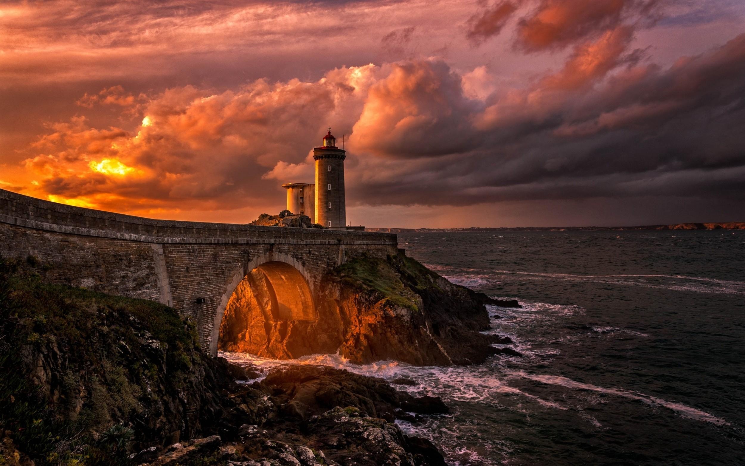 Sunset near lighthouse, Popular wallpapers, Breathtaking scenery, Serene view, 2500x1570 HD Desktop
