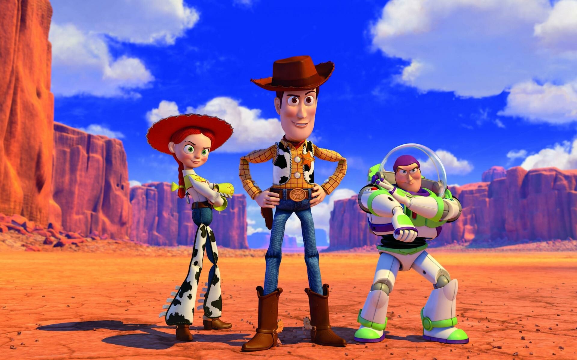 Toy Story: Woody, Buzz Lightyear, and Jessie, Pixar Animation Studios. 1920x1200 HD Wallpaper.