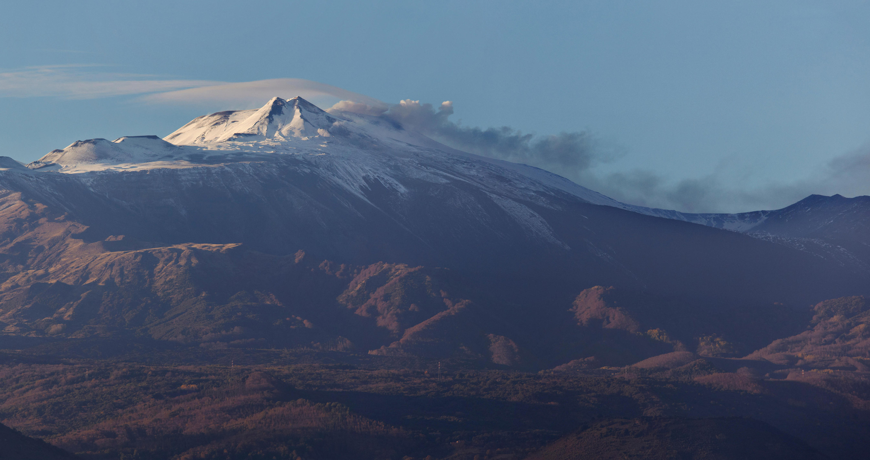 Etna Volcano, Travel, Sicily, Nature, 3000x1590 HD Desktop