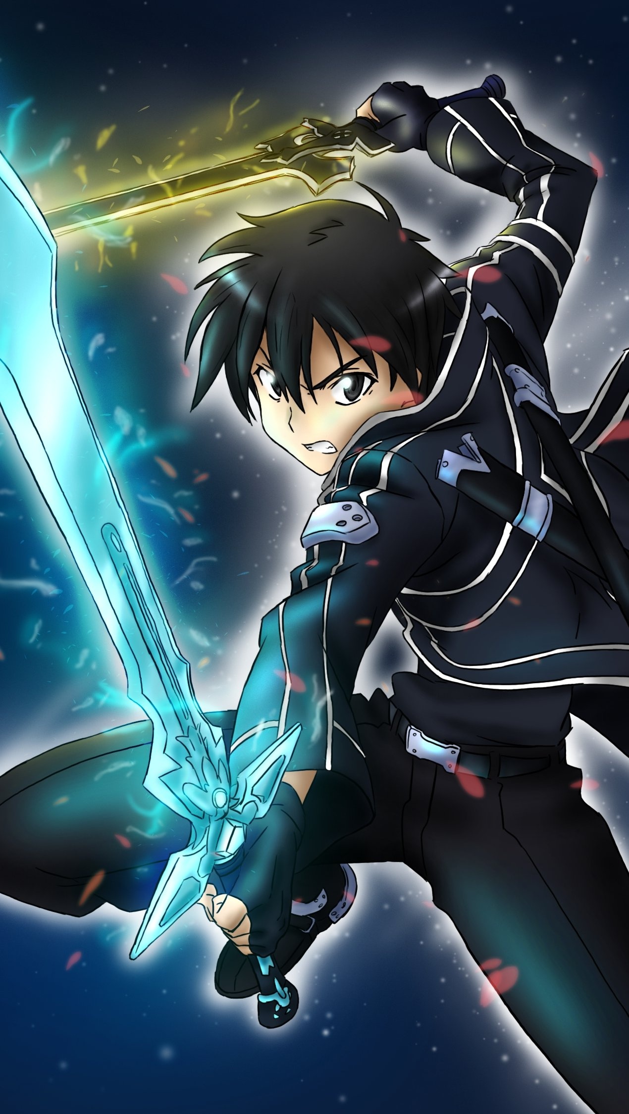 Sword Art Online, Kirito, Anime wallpaper, ID3075, 1270x2250 HD Handy