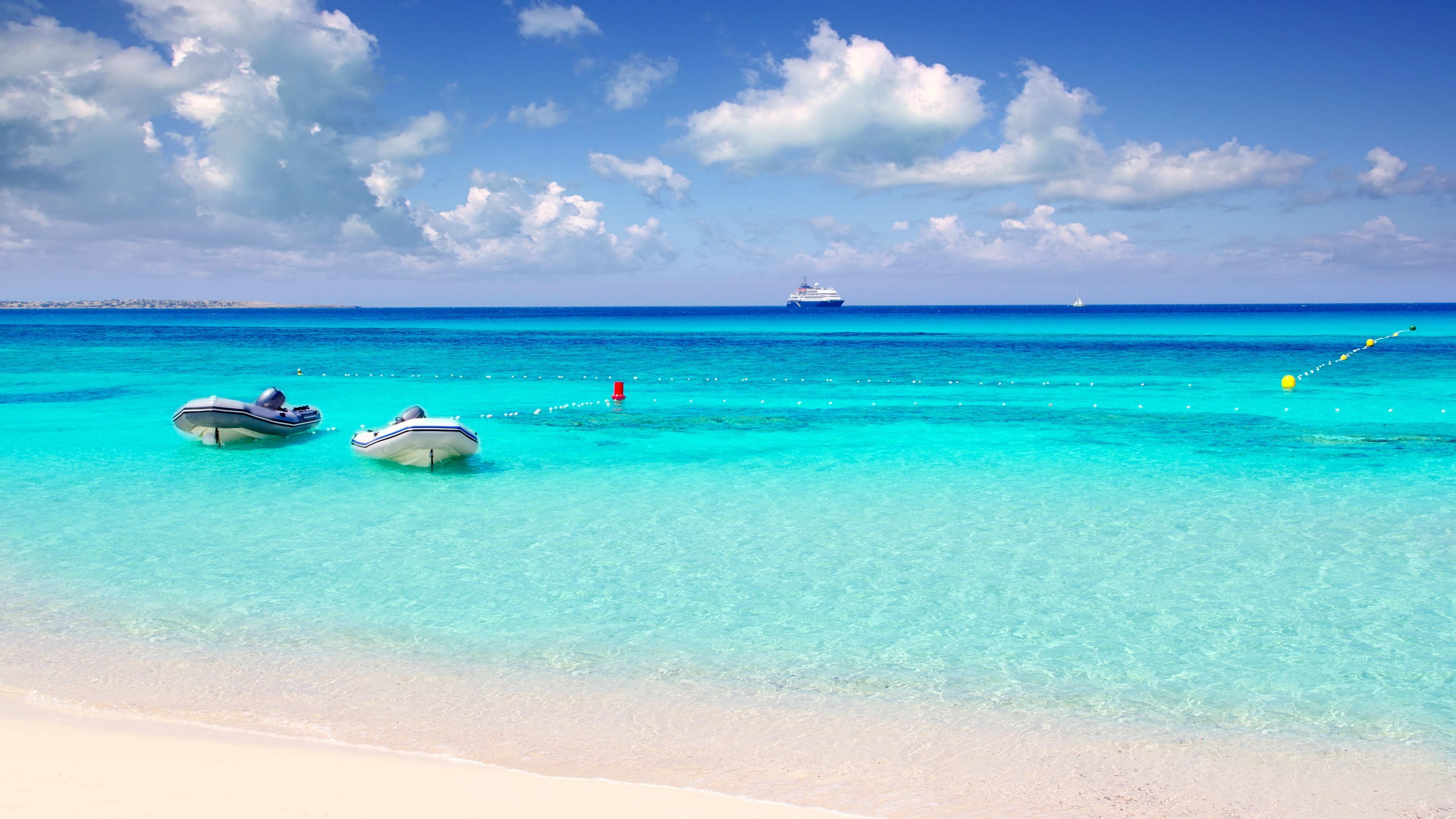 Playa de ses illetes, Formentera beaches, Balearic beauty, Travelers' choice, 3840x2160 4K Desktop