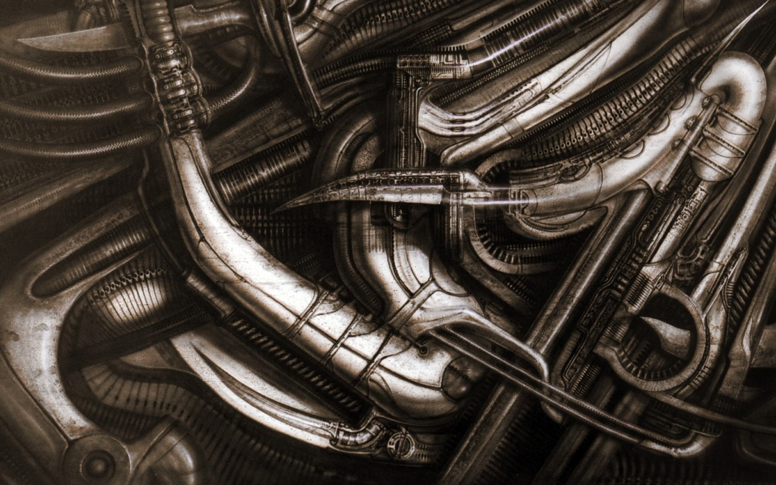 H.R. Giger: Biomechanical Interior. 2560x1600 HD Wallpaper.