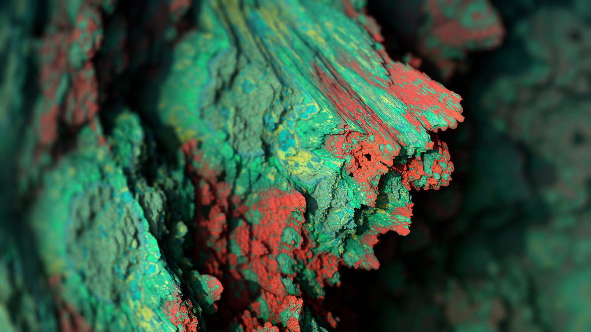 Green and red stones, Abstract mineral art, Depth of field beauty, Vibrant gemstones, 1920x1080 Full HD Desktop