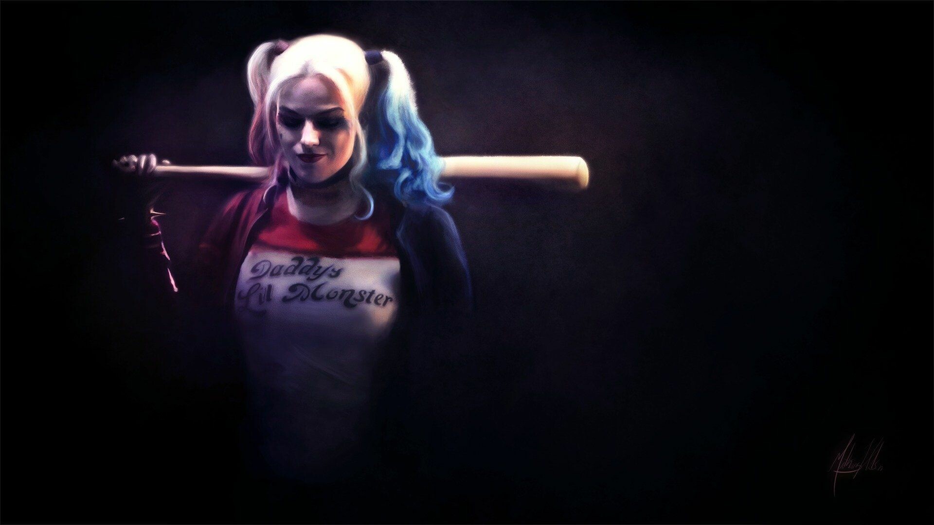 Harley Quinn: Appears in current DC Films, portrayed by Margot Robbie. 1920x1080 Full HD Background.
