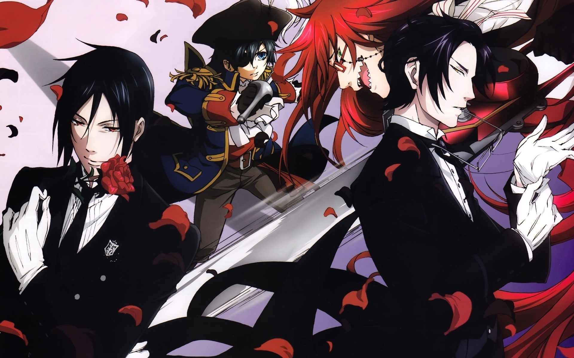 Grell Sutcliff: Kuroshitsuji, Has a rivalry with William T. Spears, another Grim Reaper. 1920x1200 HD Background.