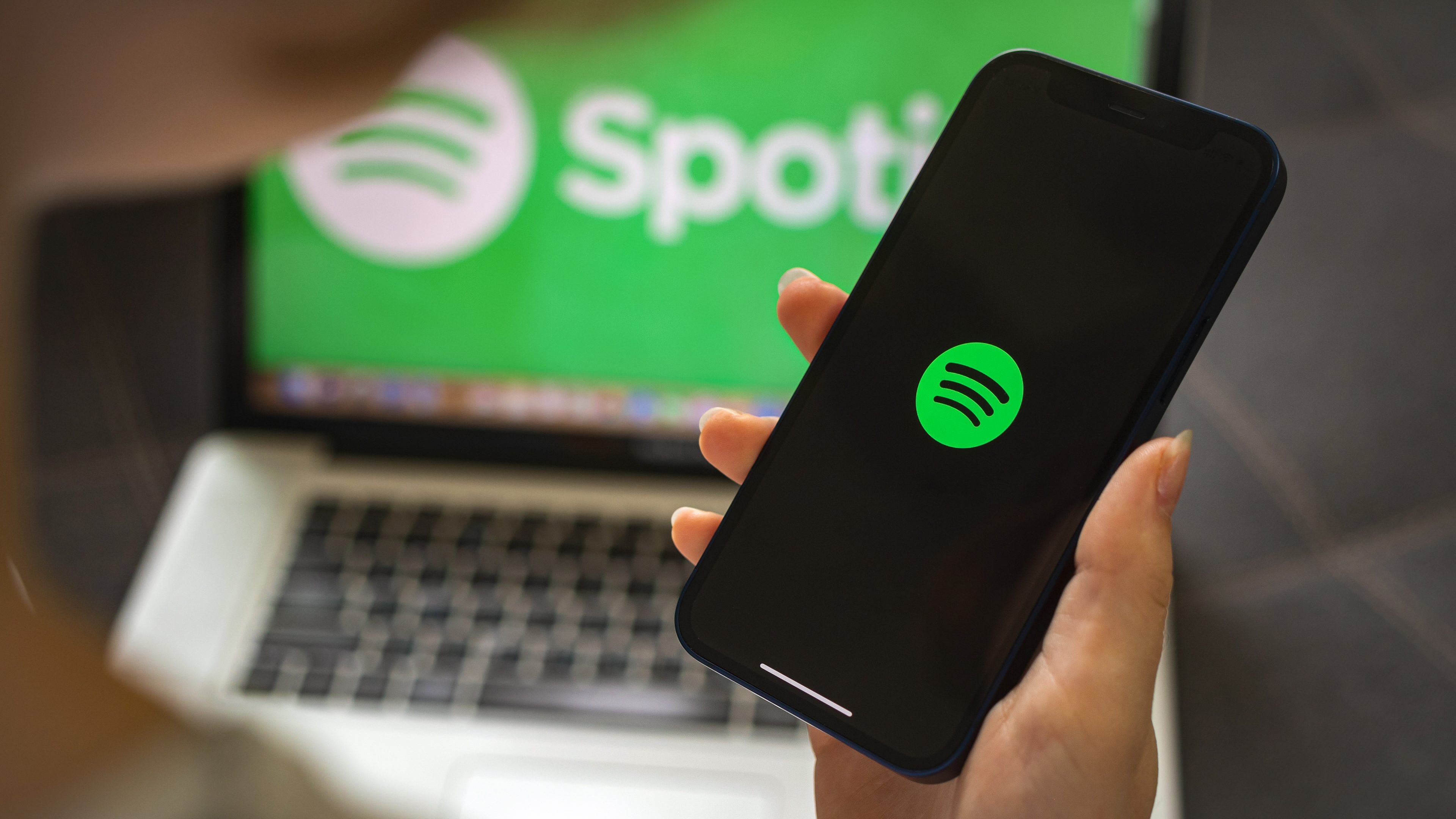 Spotify: A digital music, podcast, and video streaming service, Music app. 3840x2160 4K Wallpaper.