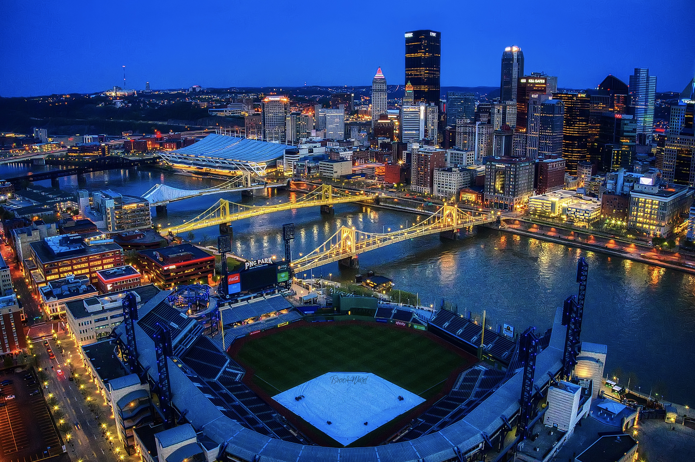 Pittsburgh Skyline, Travels, Aerial, Photography, 2420x1610 HD Desktop