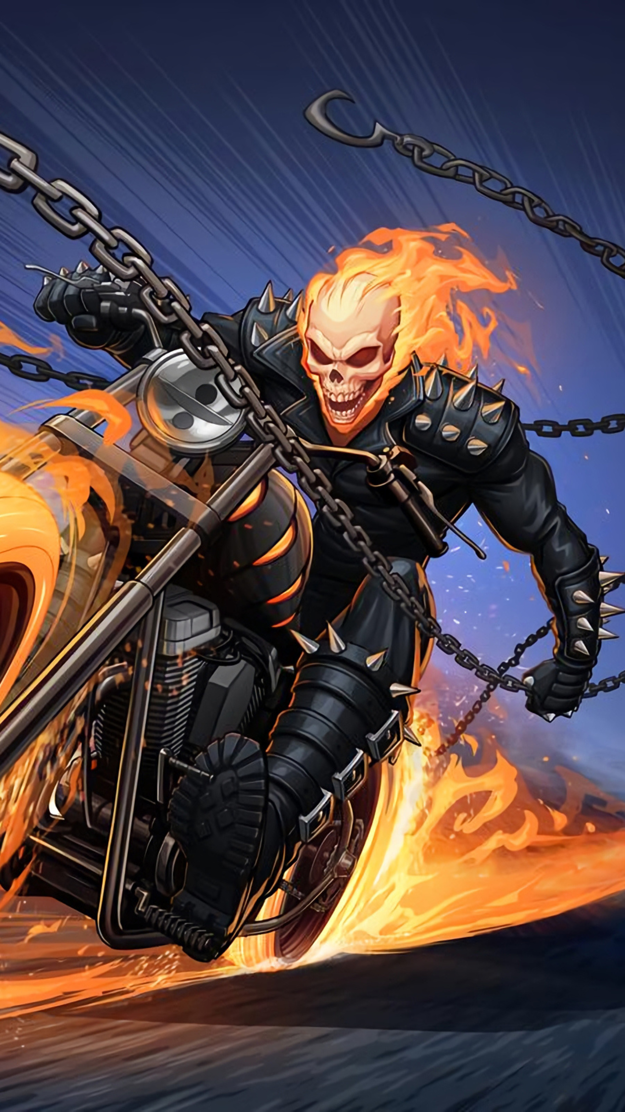 Superhero, Ghost Rider, HD wallpapers, Fiery and intense, 2160x3840 4K Phone