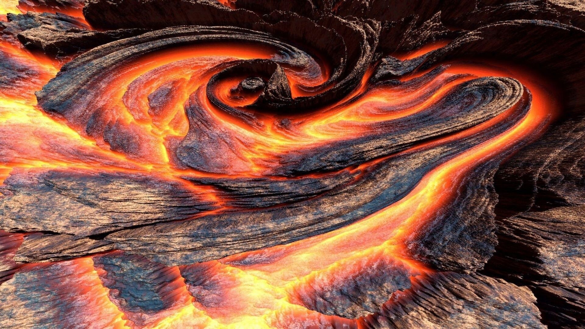 Geology: Molten rock that issues from a volcano, Magma texture, Natural landscape. 1920x1080 Full HD Wallpaper.