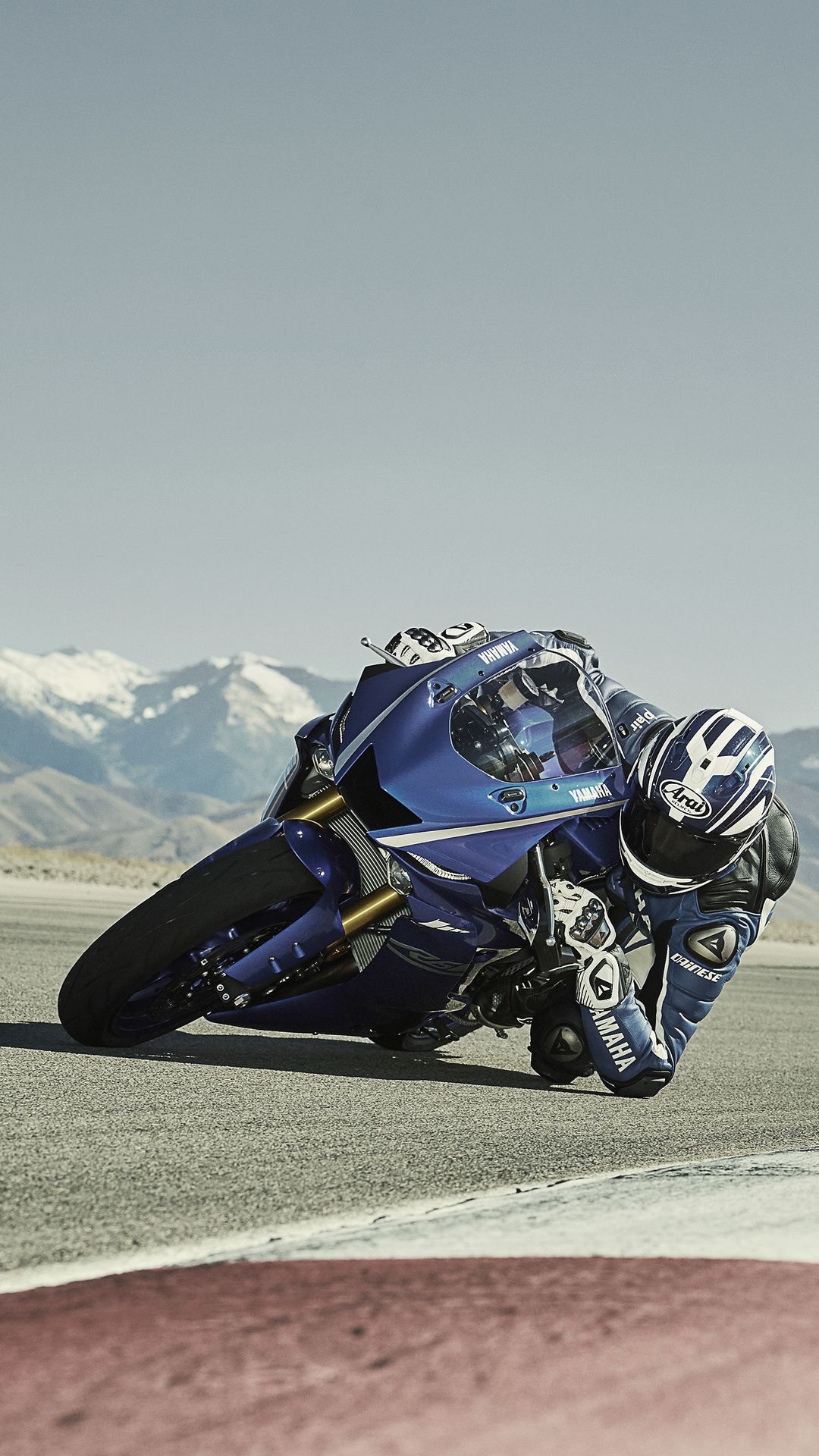 Motorcycle Racing: Yamaha R6, Speed Track In The Desert, Racing Gear, Safety Equipment. 1080x1920 Full HD Wallpaper.