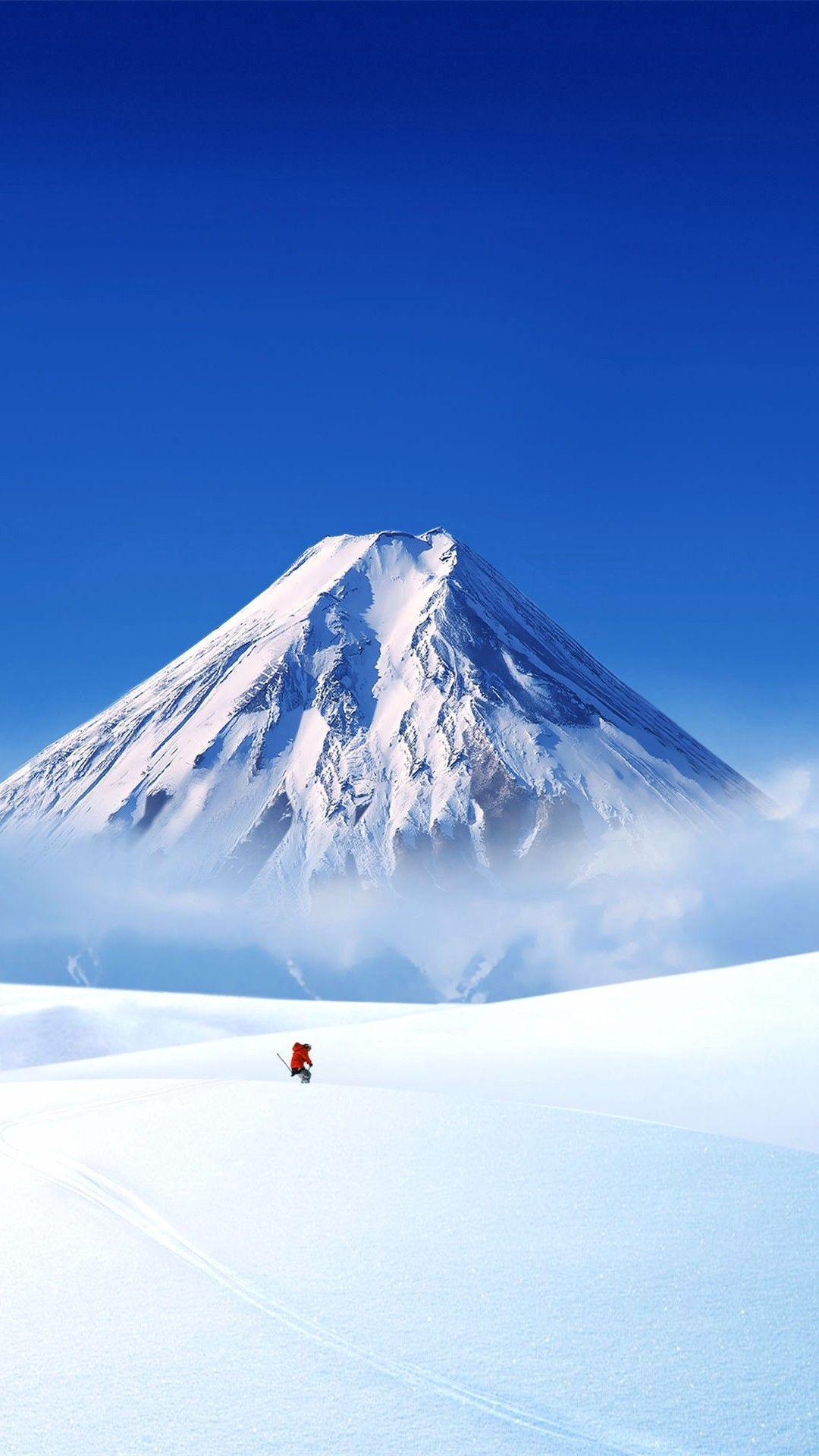 Shishaldin Volcano, Snowy mountain, iPhone wallpapers, Natural beauty, 1080x1920 Full HD Handy