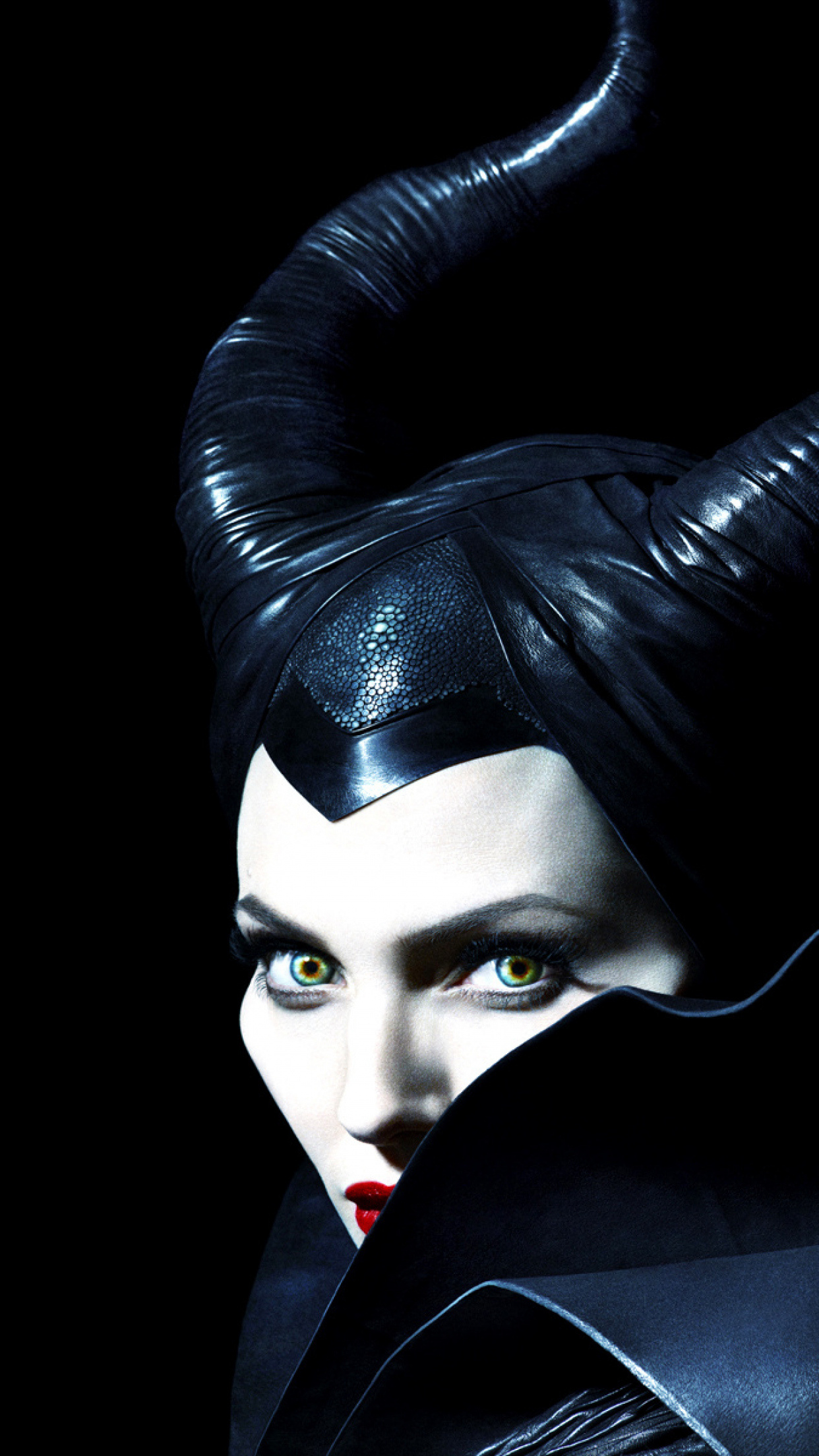 Screenbeauty, Maleficent, Angelina Jolie, Face, 1250x2210 HD Handy