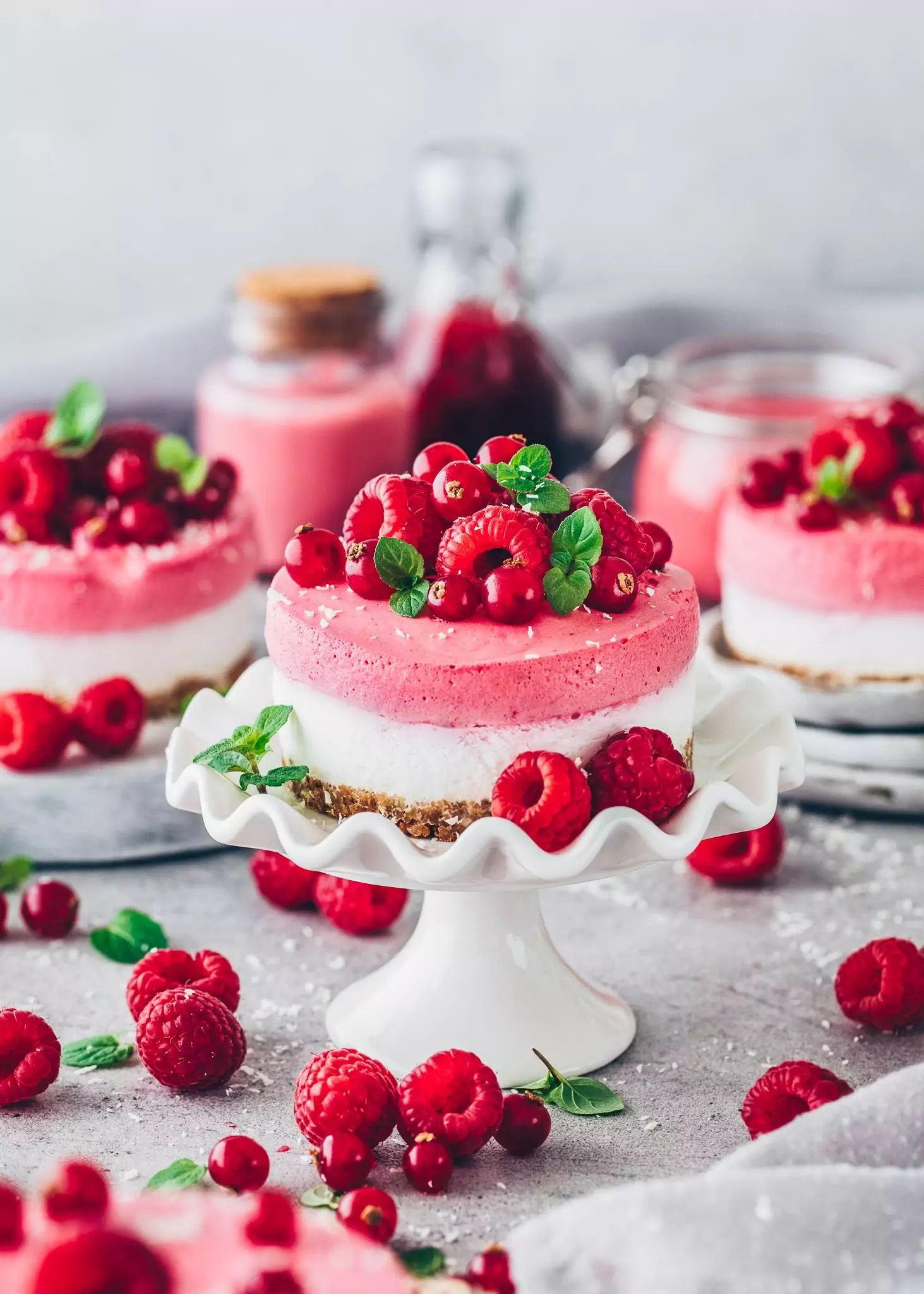 No-bake raspberry cheesecakes, Vegan dessert delight, Sweet indulgence, Irresistible treat, 1470x2050 HD Phone