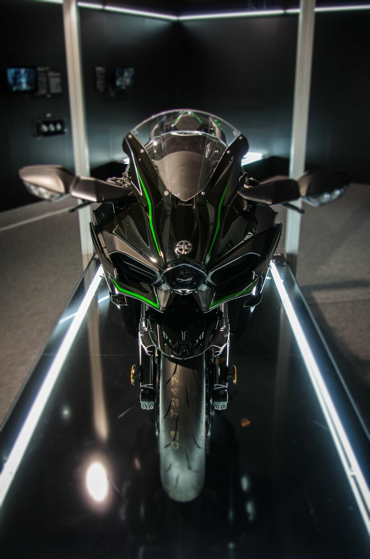 Kawasaki: Ninja H2, The first production motorcycle with a supercharger. 1280x1920 HD Background.