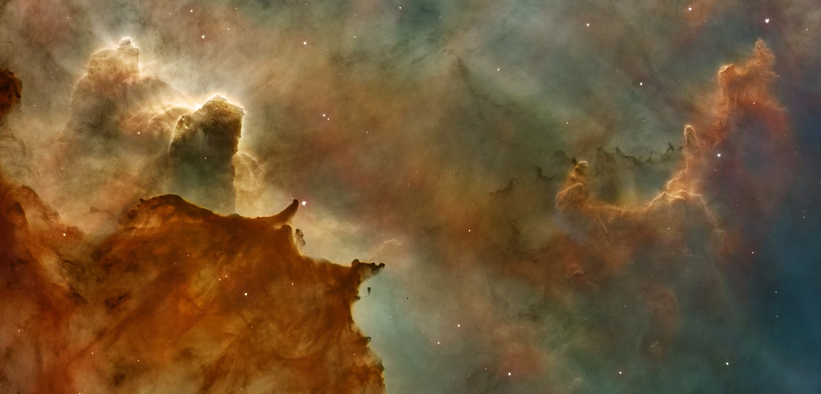 Carina Nebula, HD wallpapers, Backgrounds, Cosmic cliffs, 2800x1350 Dual Screen Desktop