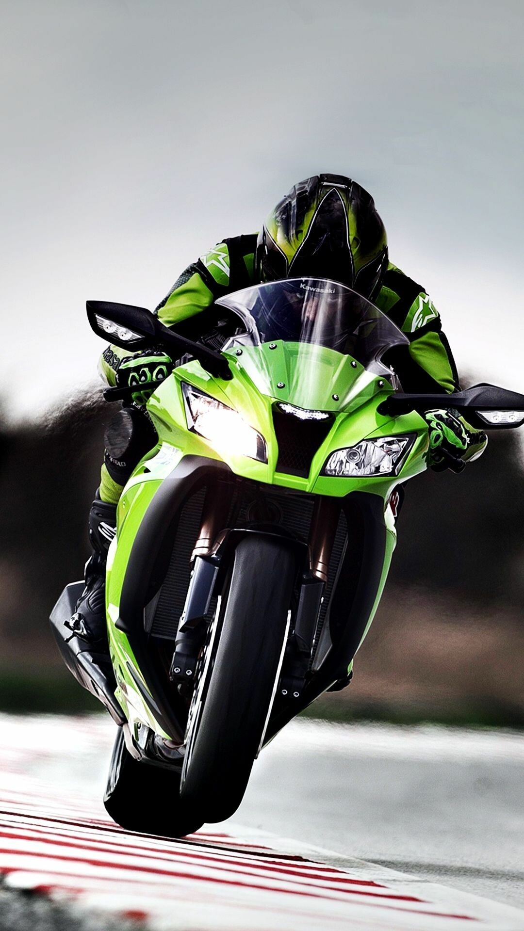 Bike: Kawasaki Ninja, A two-wheeled vehicle that is powered by a motor. 1080x1920 Full HD Background.
