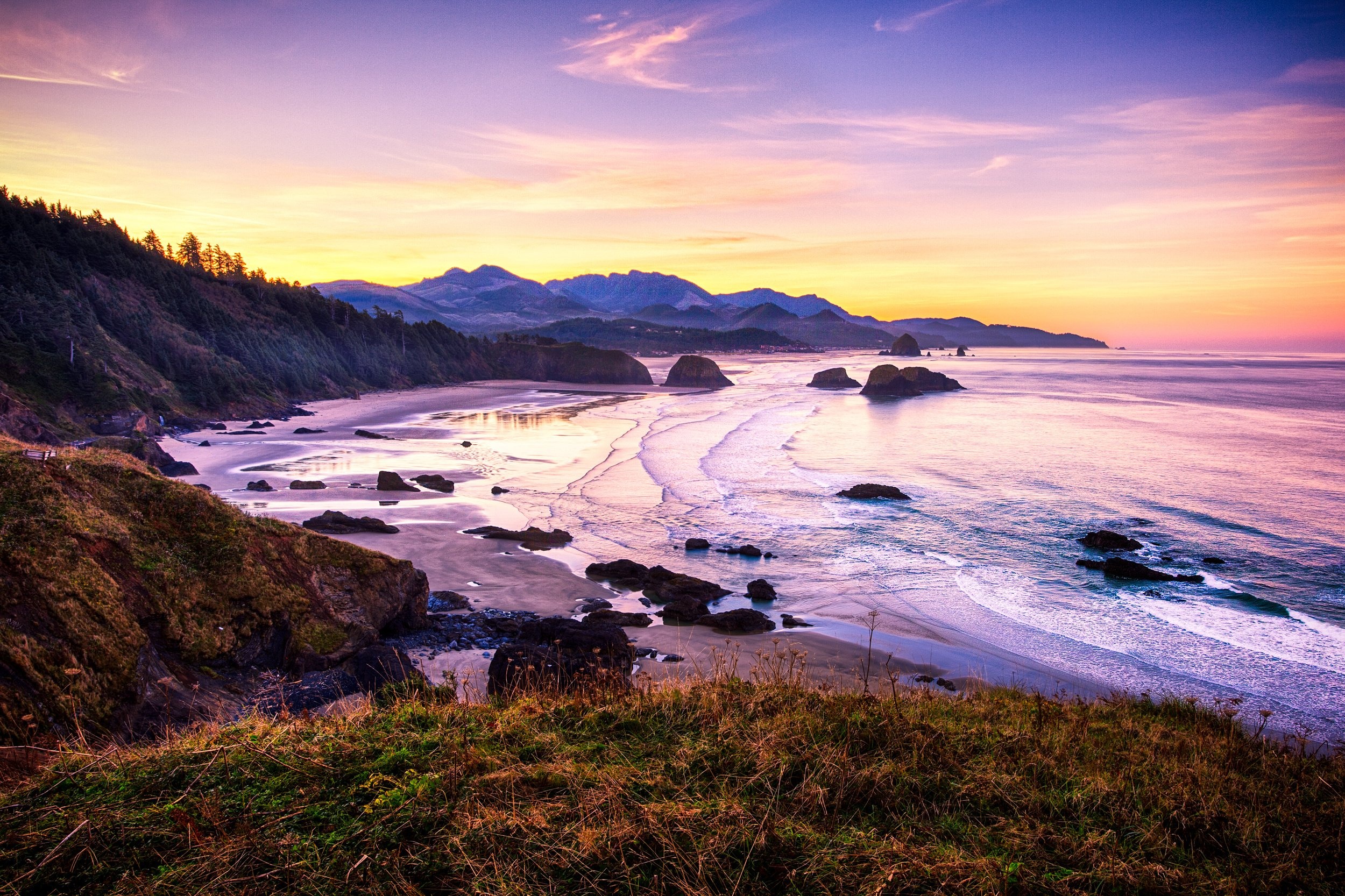 Cannon Beach Oregon, Sunset landscape wallpapers, 2500x1670 HD Desktop