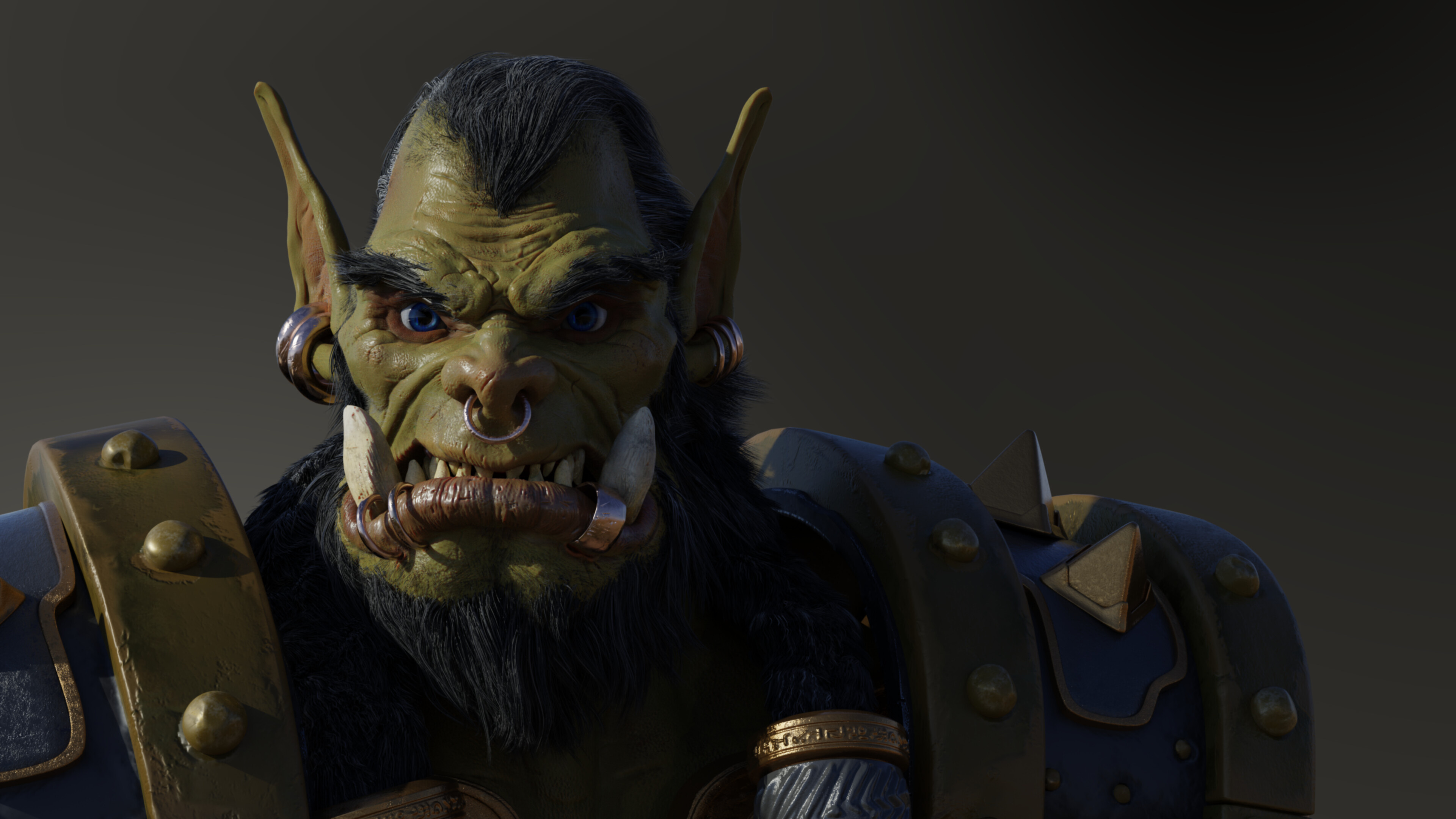 Fan-made Warcraft orc, Artistic homage, Amazing fanart, Captivating concept, 3840x2160 4K Desktop