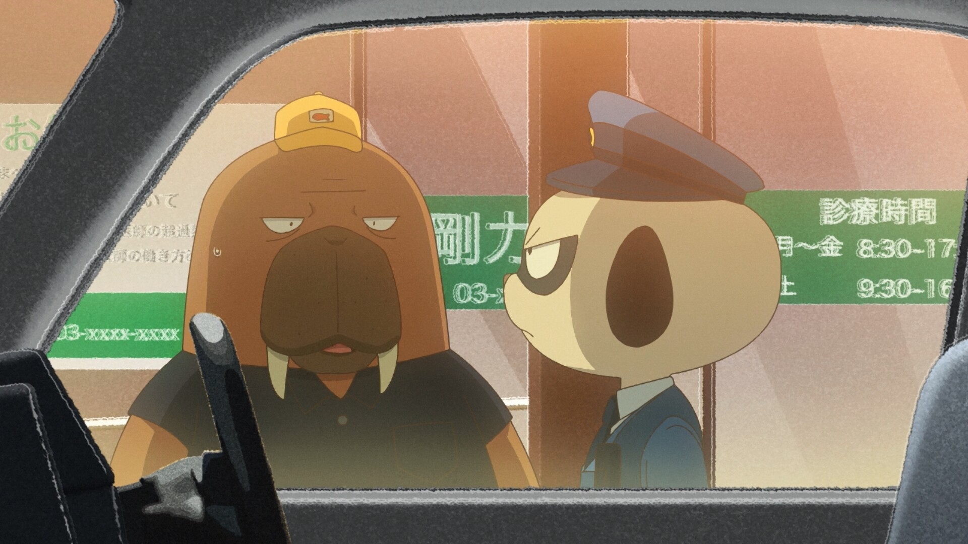 Odd Taxi: The story of Odokawa, a 41-year-old walrus taxi driver whose parents abandoned him in elementary school, leaving him generally asocial. 1920x1080 Full HD Background.