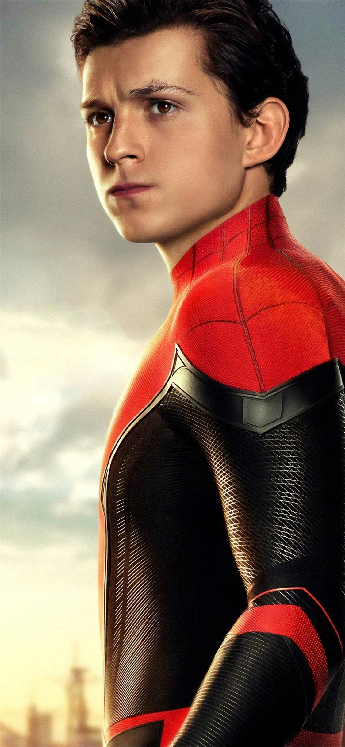 Tom Holland: First appeared as Spider-Man in Captain America: Civil War (2016). 1130x2440 HD Background.