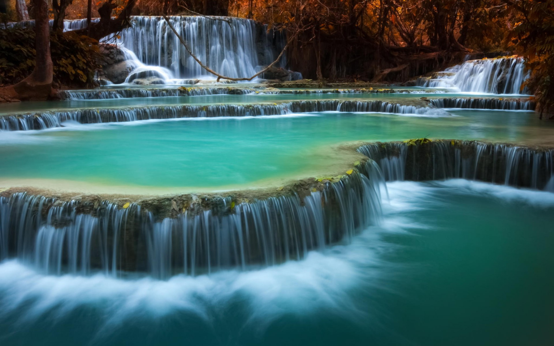 Erawan National Park, Scenic beauty, Waterfalls and pools, HD wallpapers, 1920x1200 HD Desktop