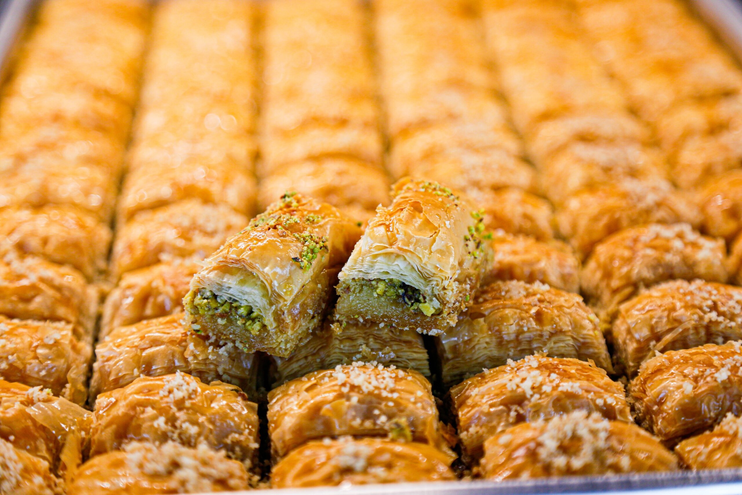 Baklava: Layers of filo sweetened and held together with syrup or honey. 2560x1710 HD Wallpaper.