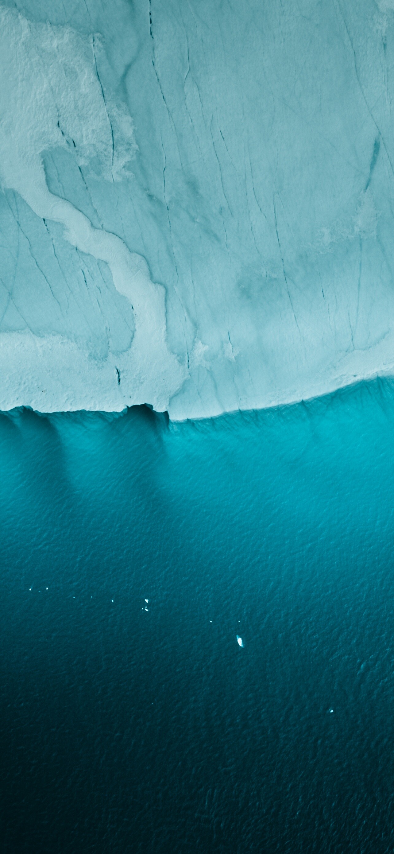 Glacier: Iceland, Aerial view, Cliff, Nature, A slowly moving mass or river of ice. 1290x2780 HD Background.