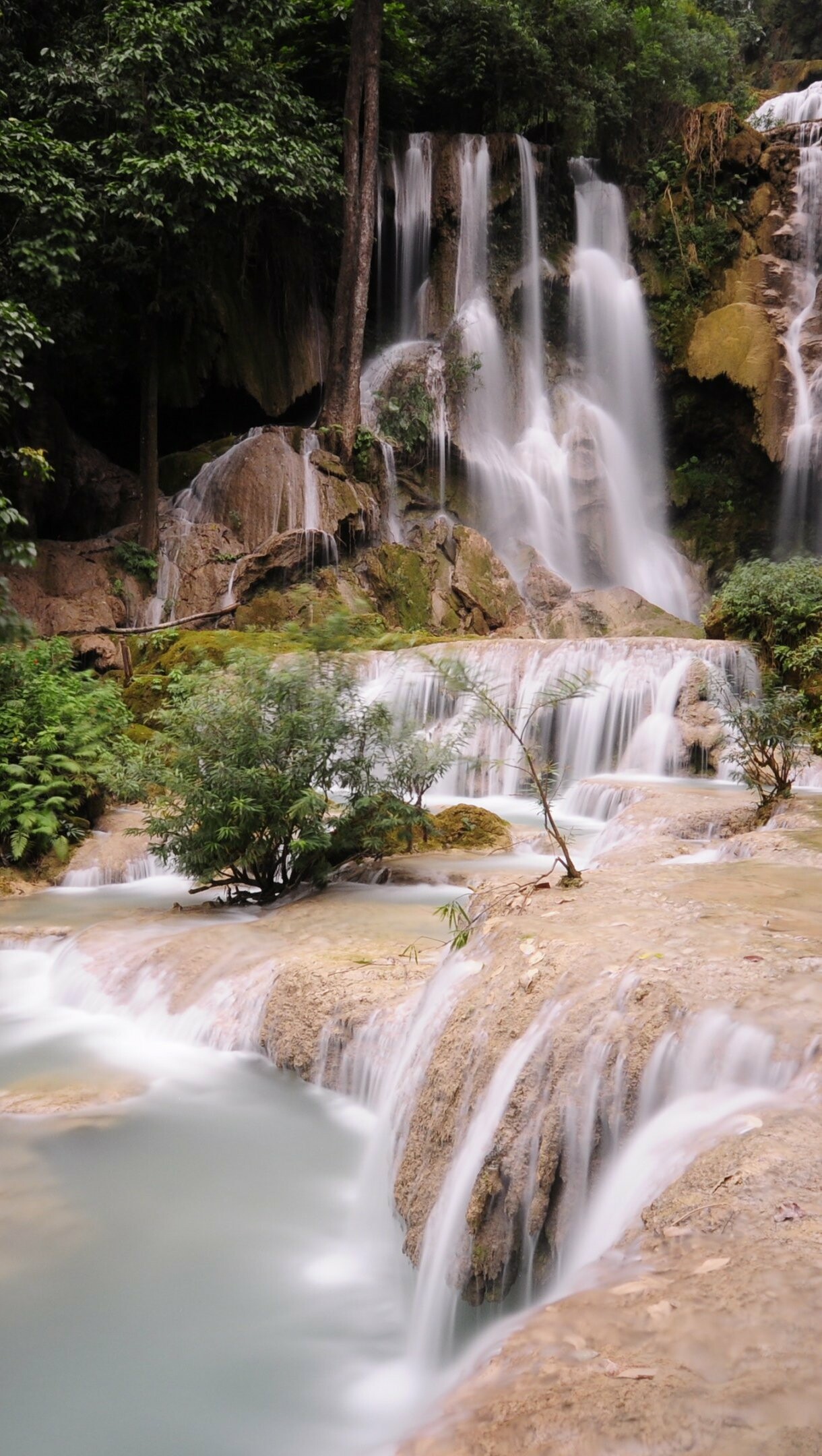 Waterfall: Pongour, Dalat, Vietnam, Green area, Isolation. 1220x2160 HD Wallpaper.