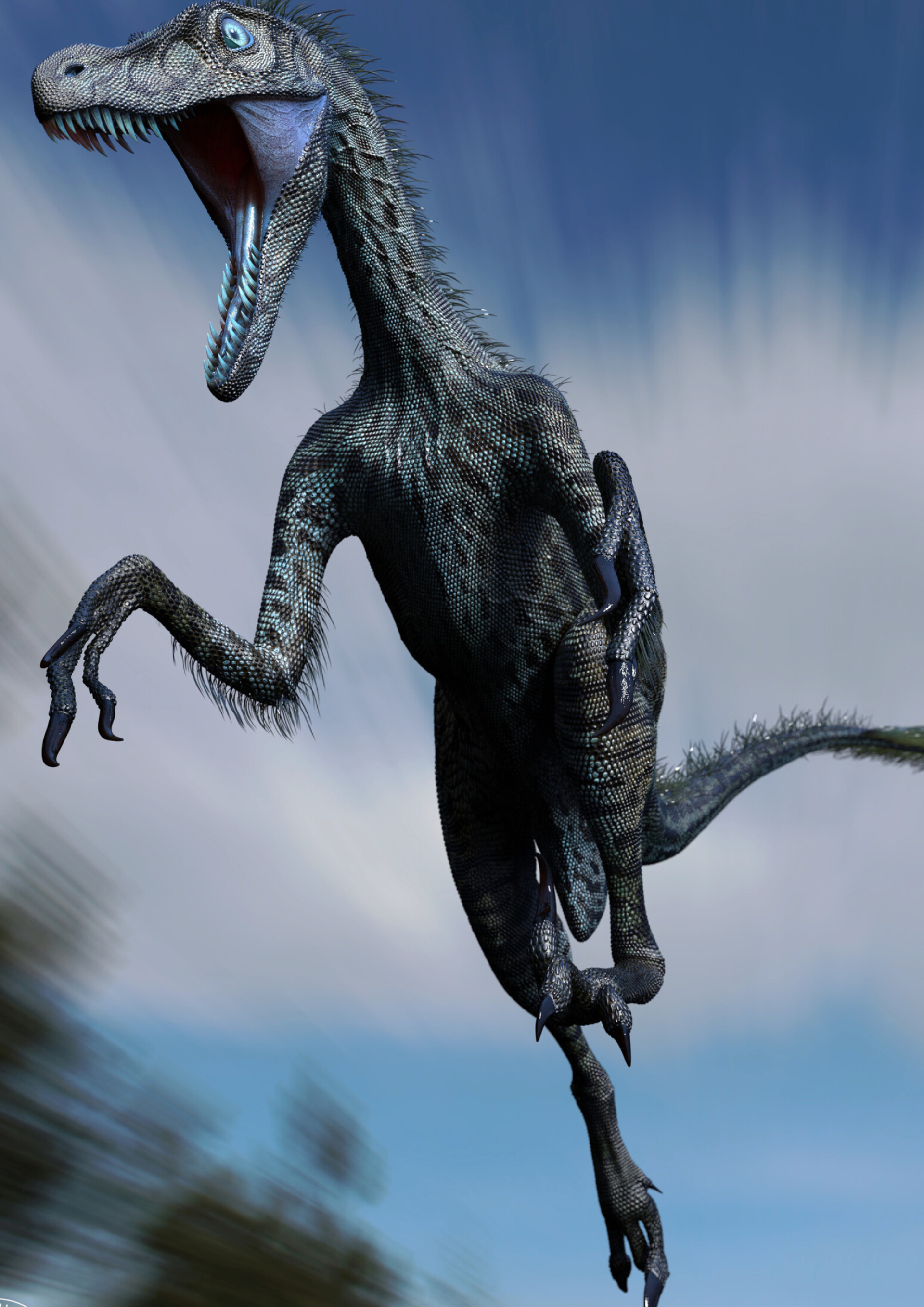 Artstation velociraptor, Dinosaur artwork, Jurassic theme, Digital illustration, 1920x2720 HD Phone