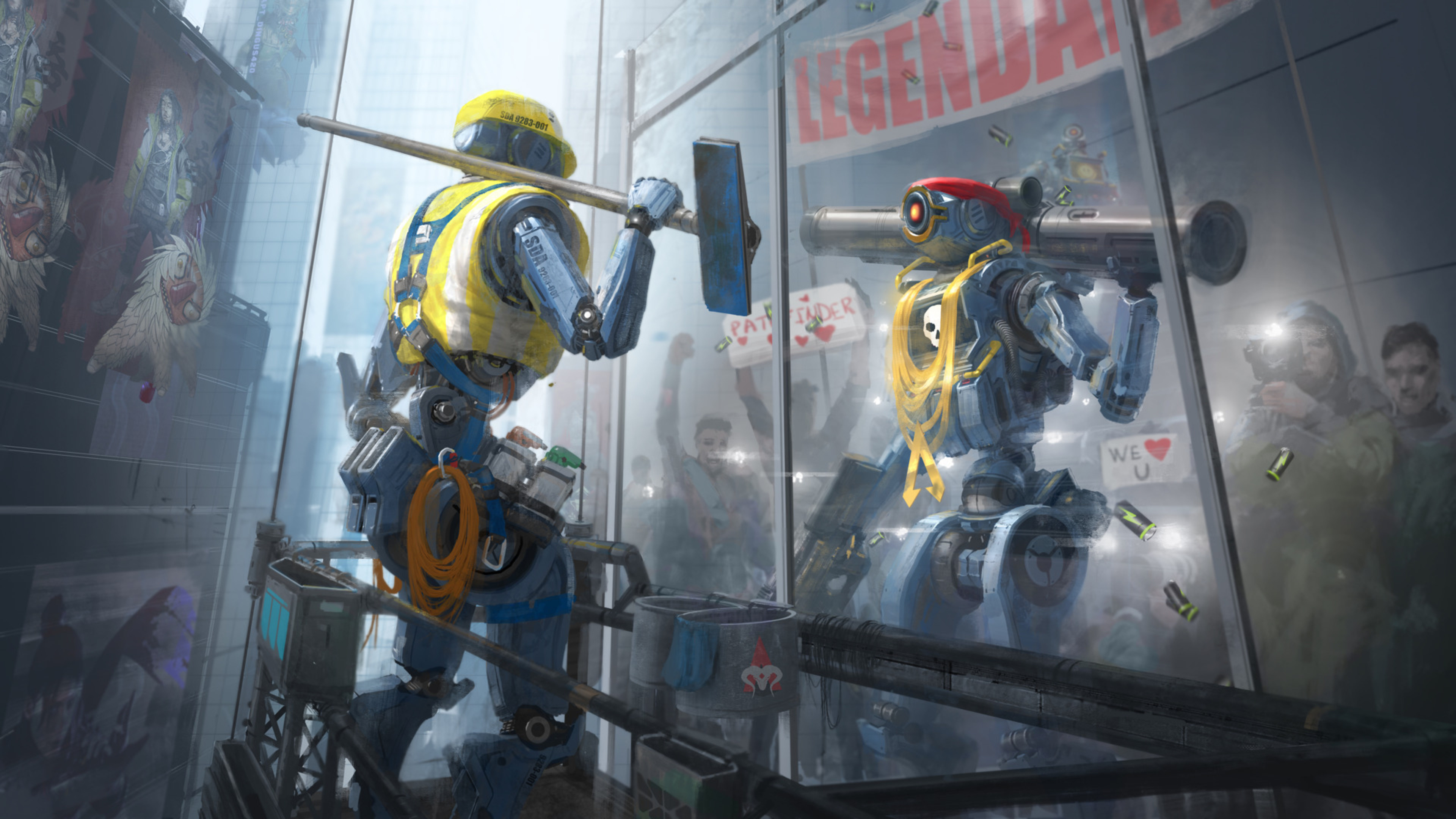 Apex Legends: MRVN "Pathfinder", A Recon-Type, One of the Starting 8. 3840x2160 4K Background.