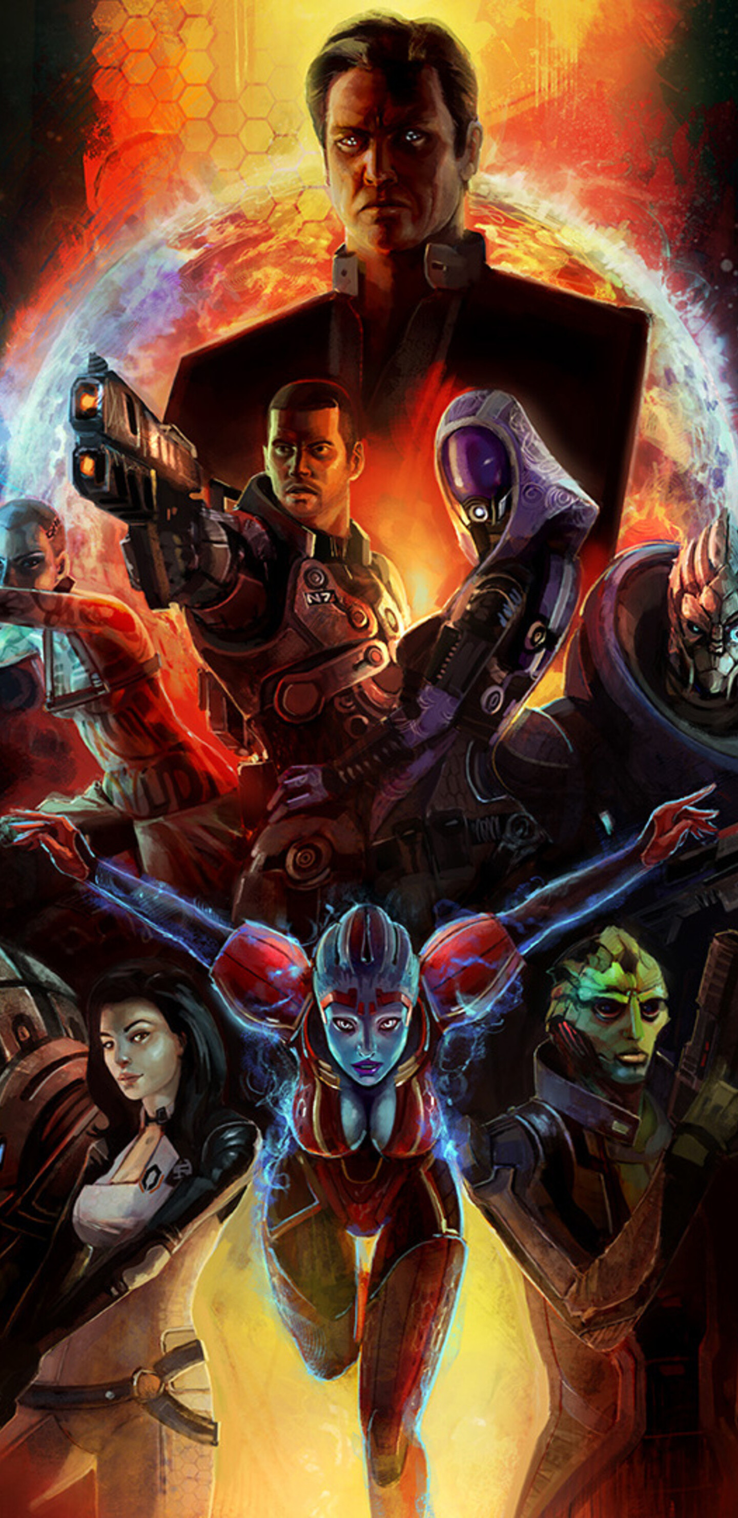 Mass Effect 2: The second installment, The franchise depicts a distant future. 1440x2960 HD Background.