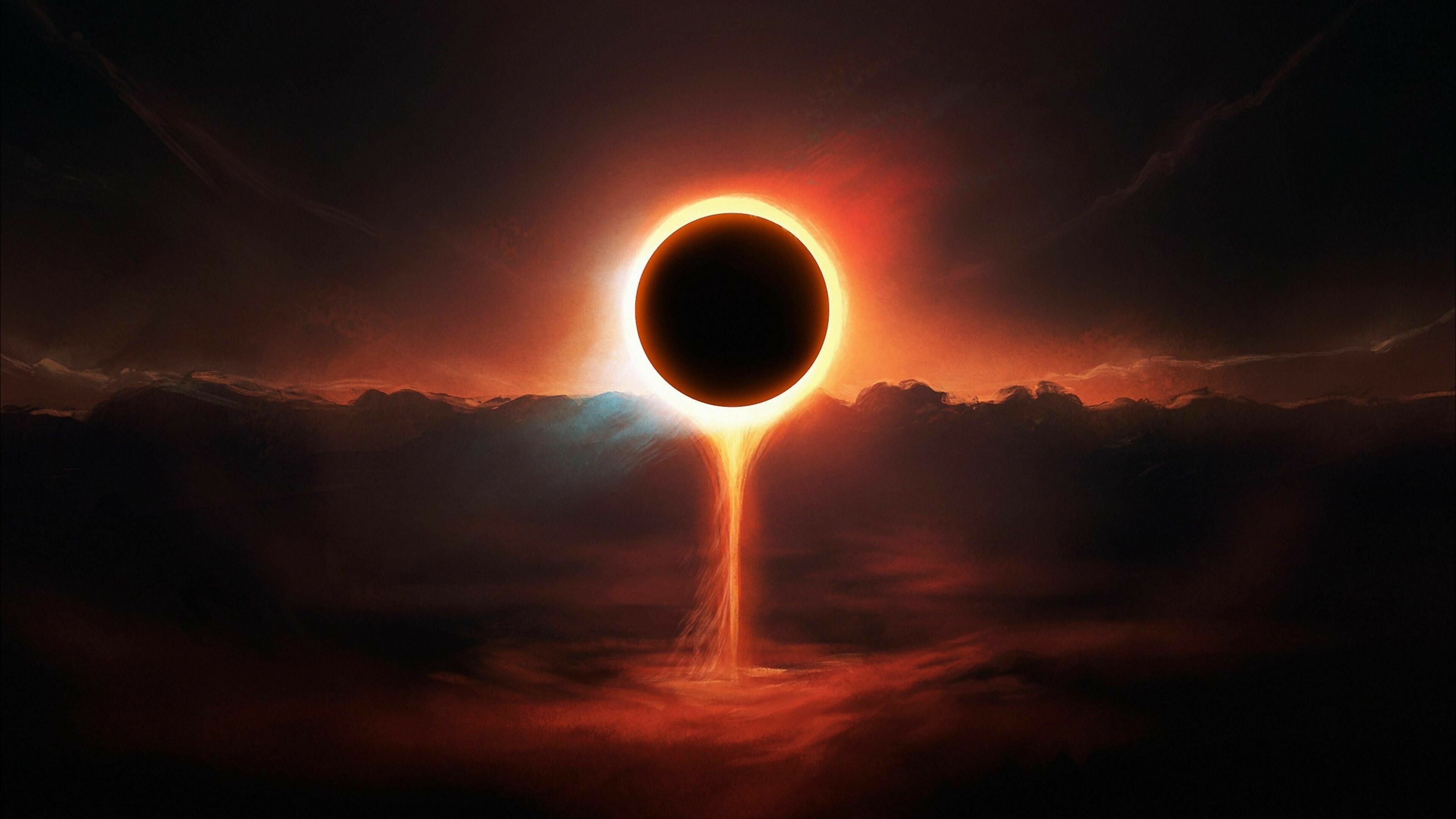 Solar eclipse wonder, Celestial event, Astronomical marvel, Stunning phenomenon, 3840x2160 4K Desktop