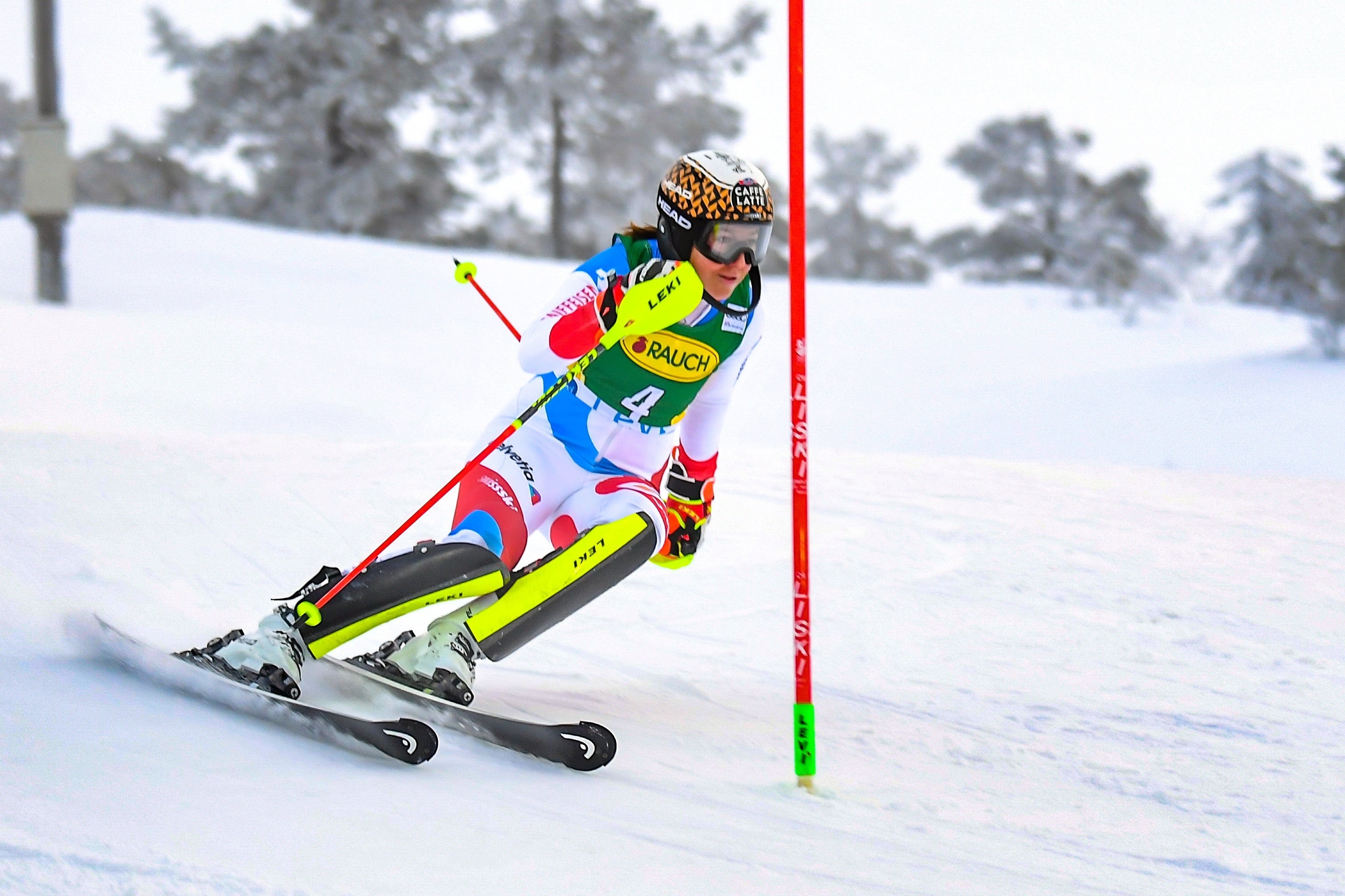 Slalom: Levi, A racing discipline of alpine skiing, Wendy Holdener, Downhill. 3020x2020 HD Background.