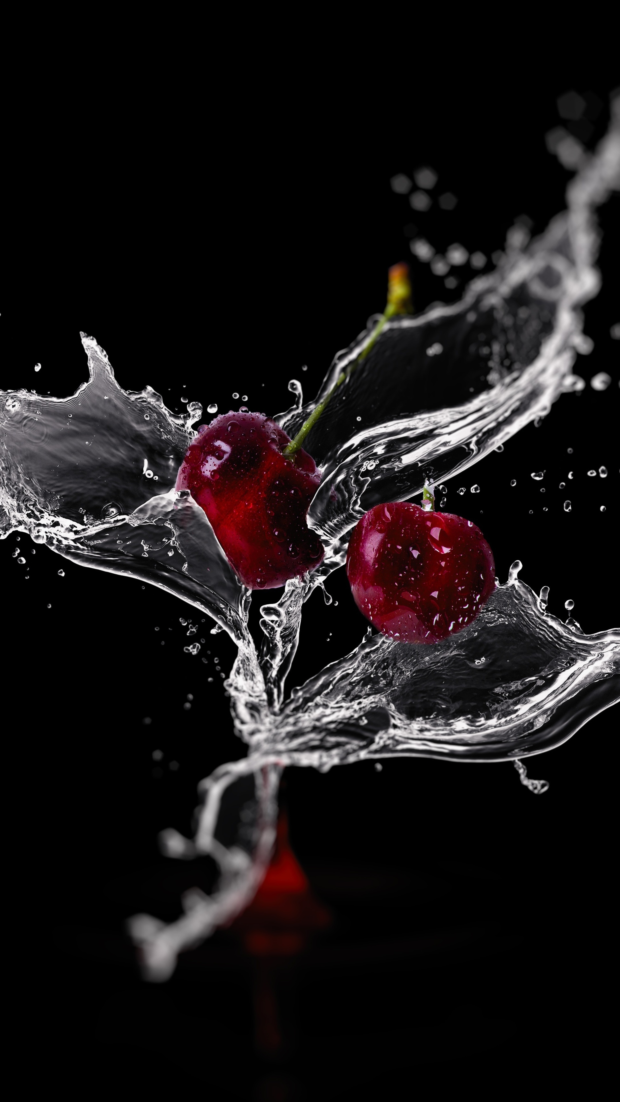 Cherry: A type of fruit called a drupe. 2160x3840 4K Background.