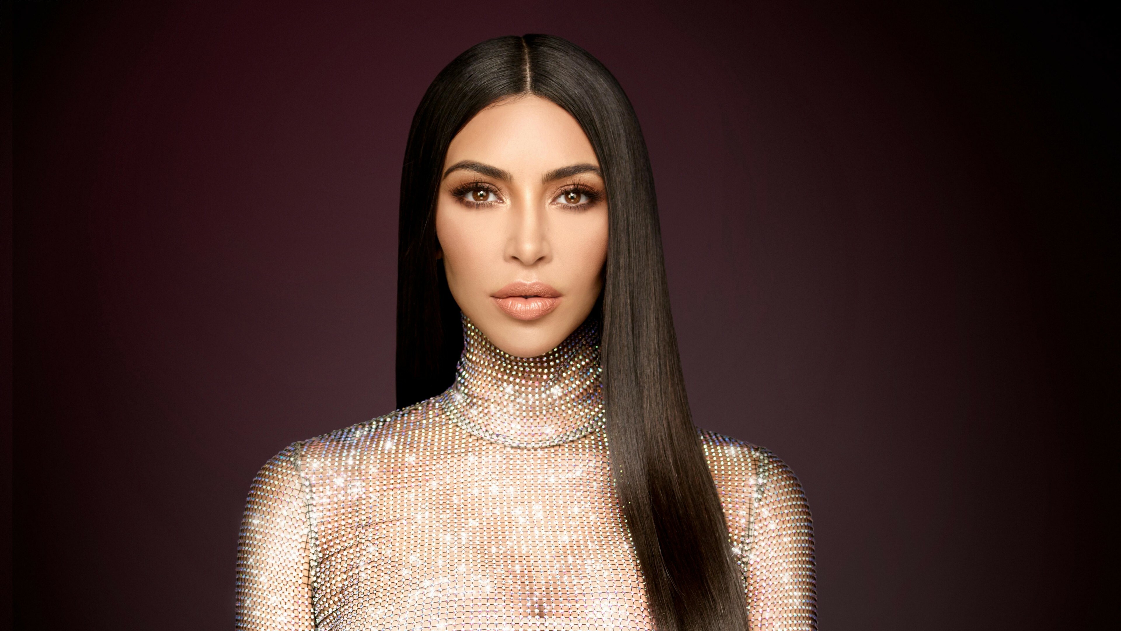 Kim Kardashian: An American socialite, media personality, and businesswoman. 3840x2160 4K Background.