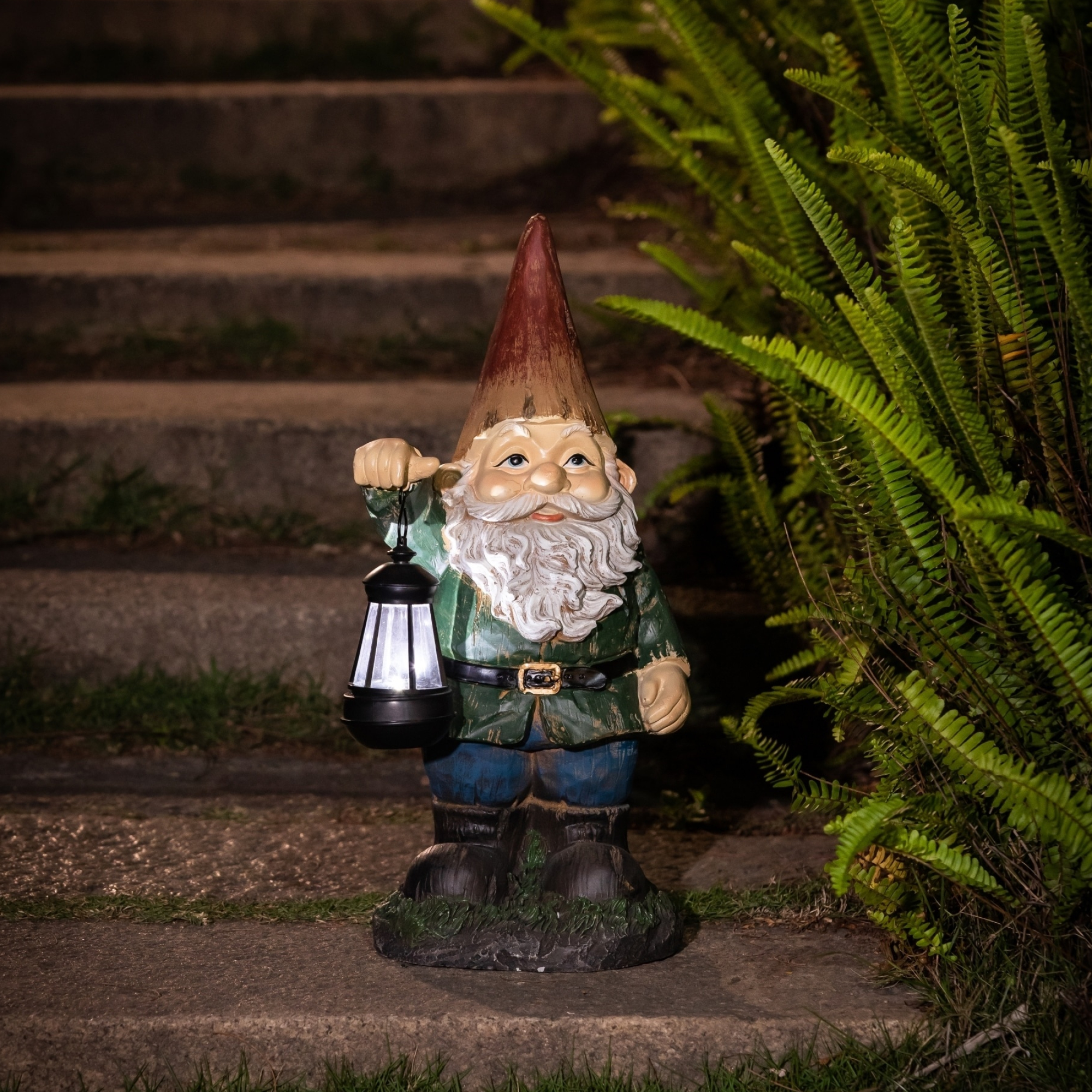 Garden Gnome Statue, Solar Powered Lantern, Overstock, 2000x2000 HD Phone