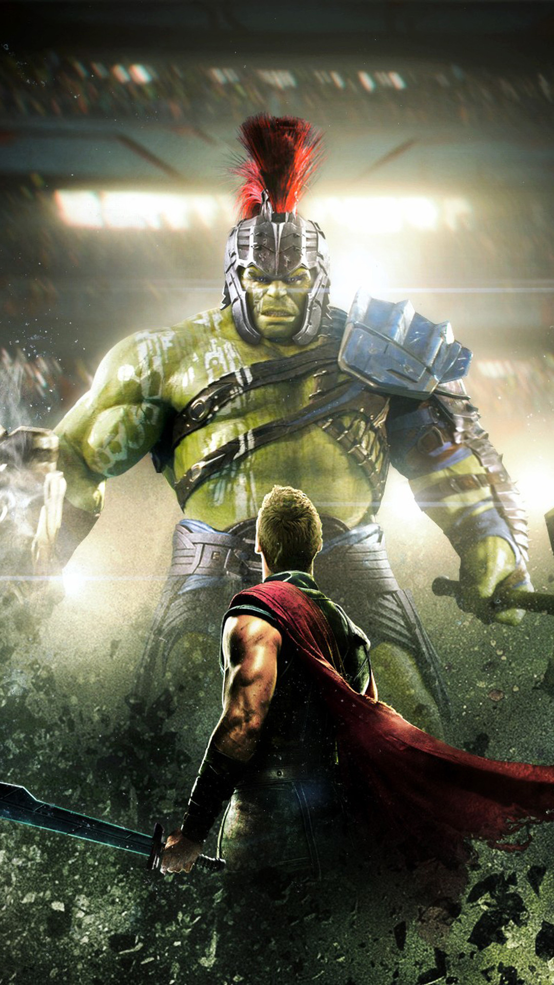 Thor, Thor and Hulk, Thor Ragnarok movie, Dynamic duo, 1080x1920 Full HD Phone