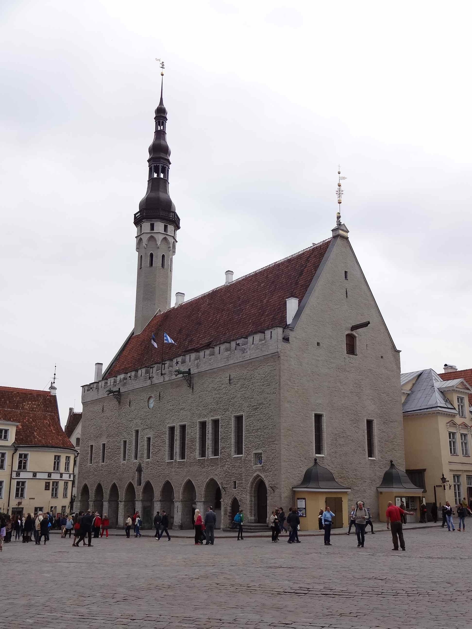 Das Tallinner Rathaus steht stolz auf dem Raekoja-Platz, 1950x2600 HD Handy